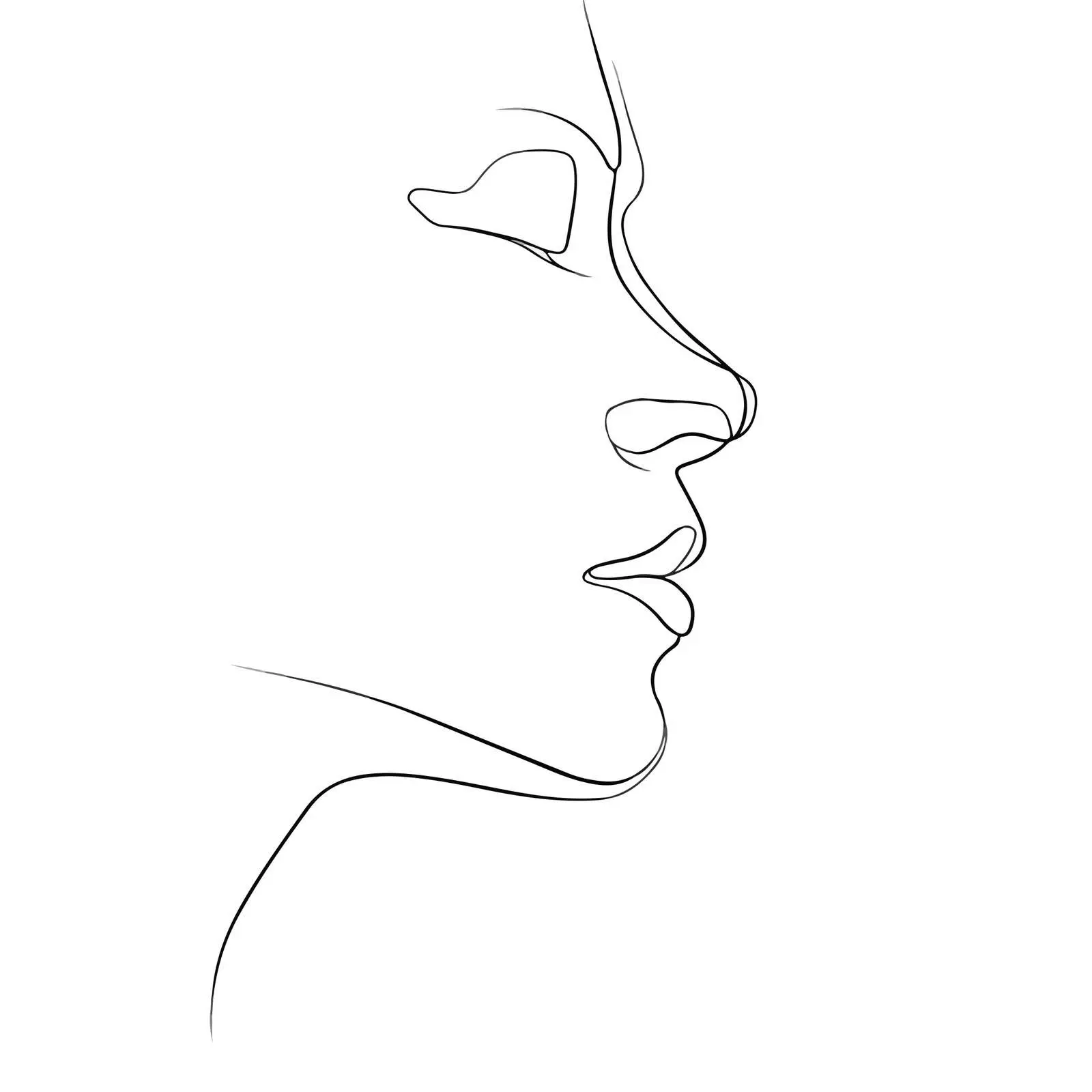 Elegant Side Profile Line Art — free download from Dotvec
