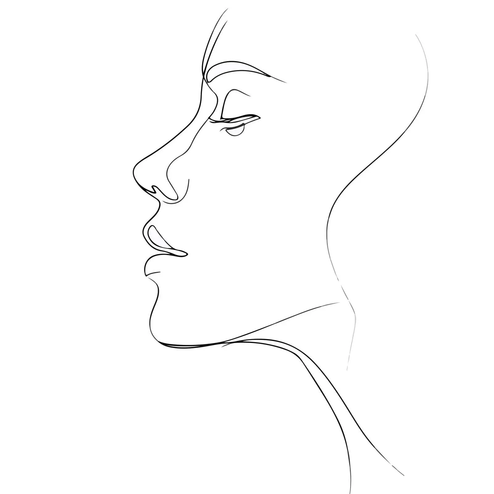 Elegant Side Profile Line Art — free download from Dotvec
