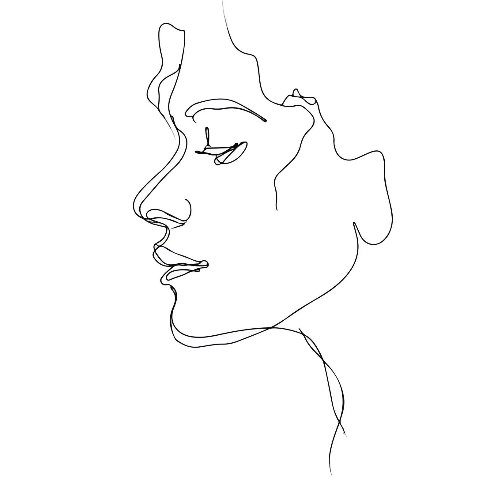 Sleek Side Profile Line Art Image — free download from Dotvec