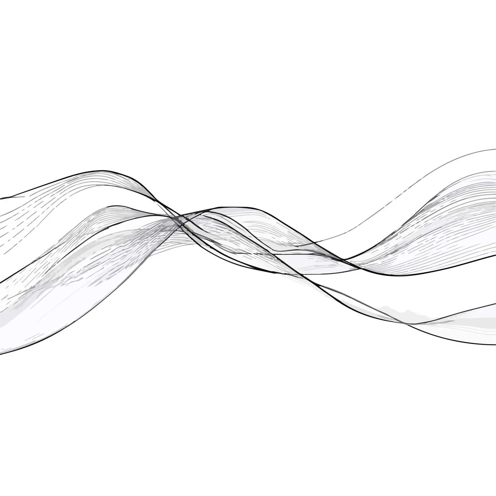 Elegant Continuous Line Wave Pattern Art — free download from Dotvec