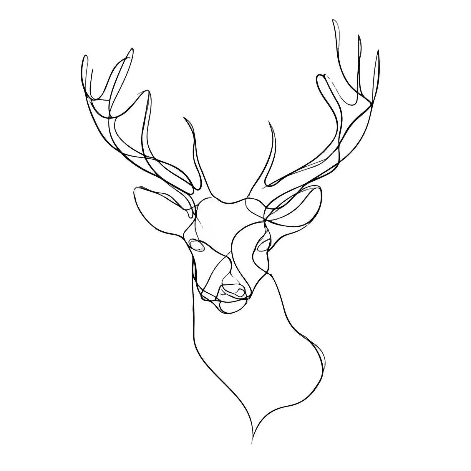 Deer Head Line Art Abstract — free download from Dotvec