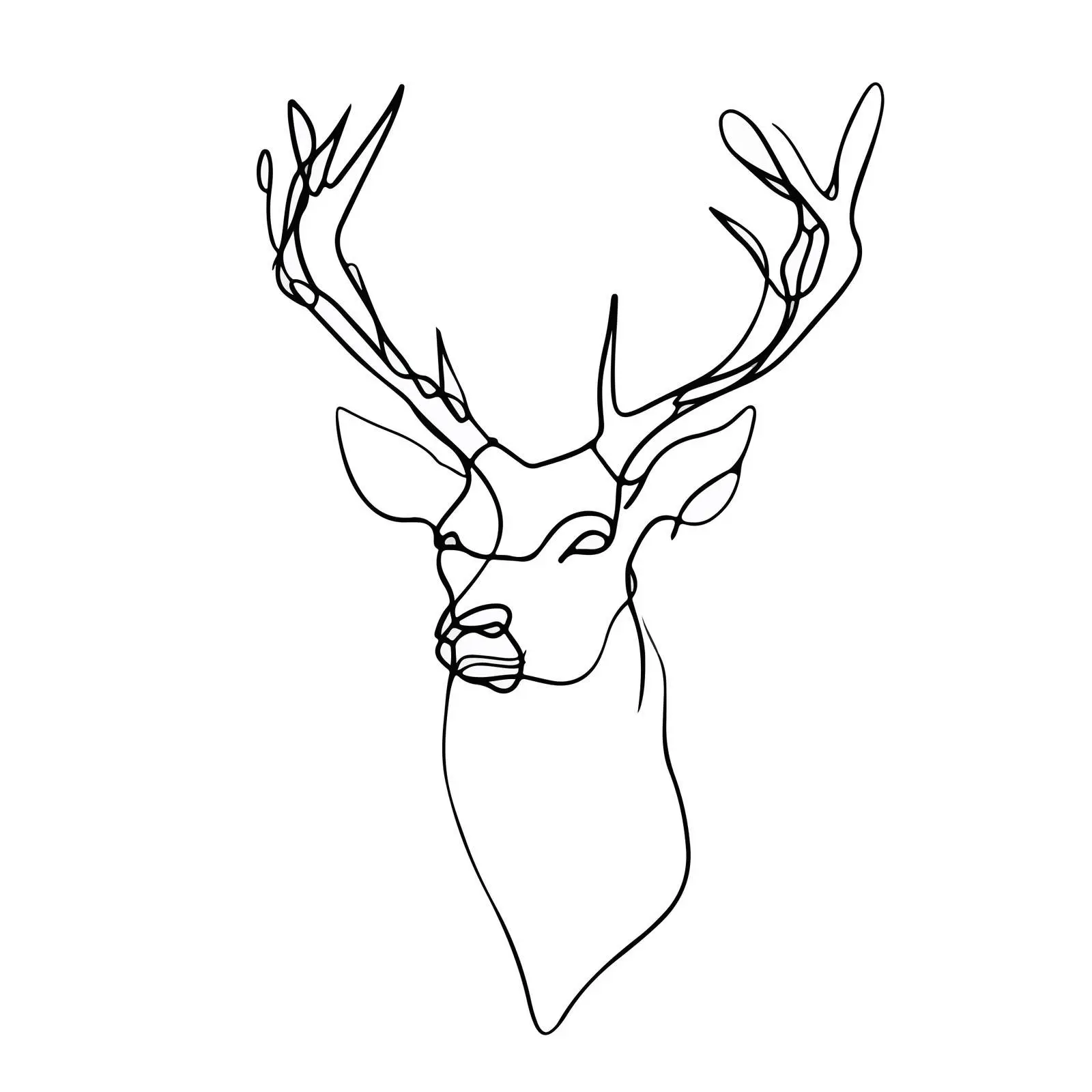 Minimal Deer Head Line Art — free download from Dotvec