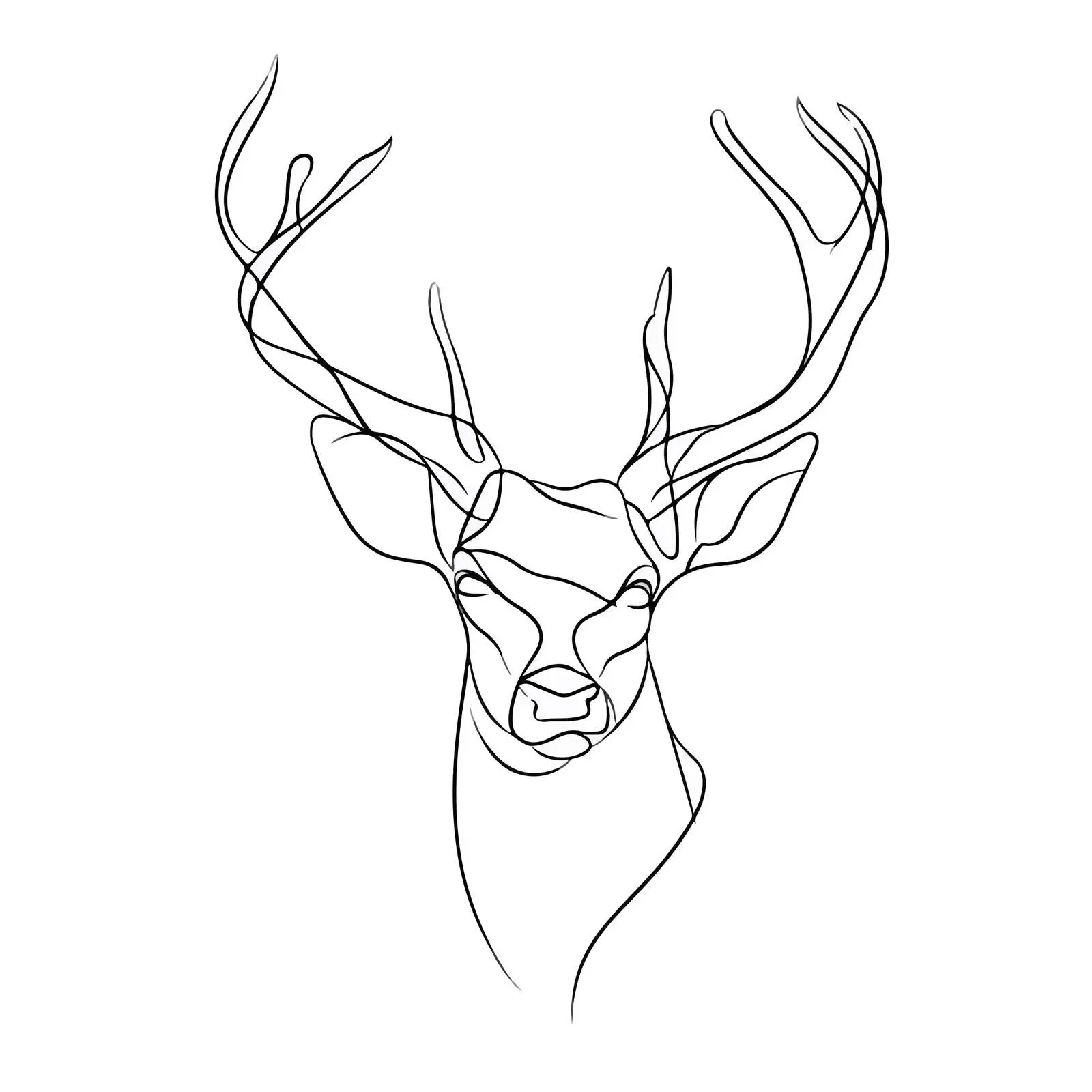 Elegant Deer Head Line Art — free download from Dotvec