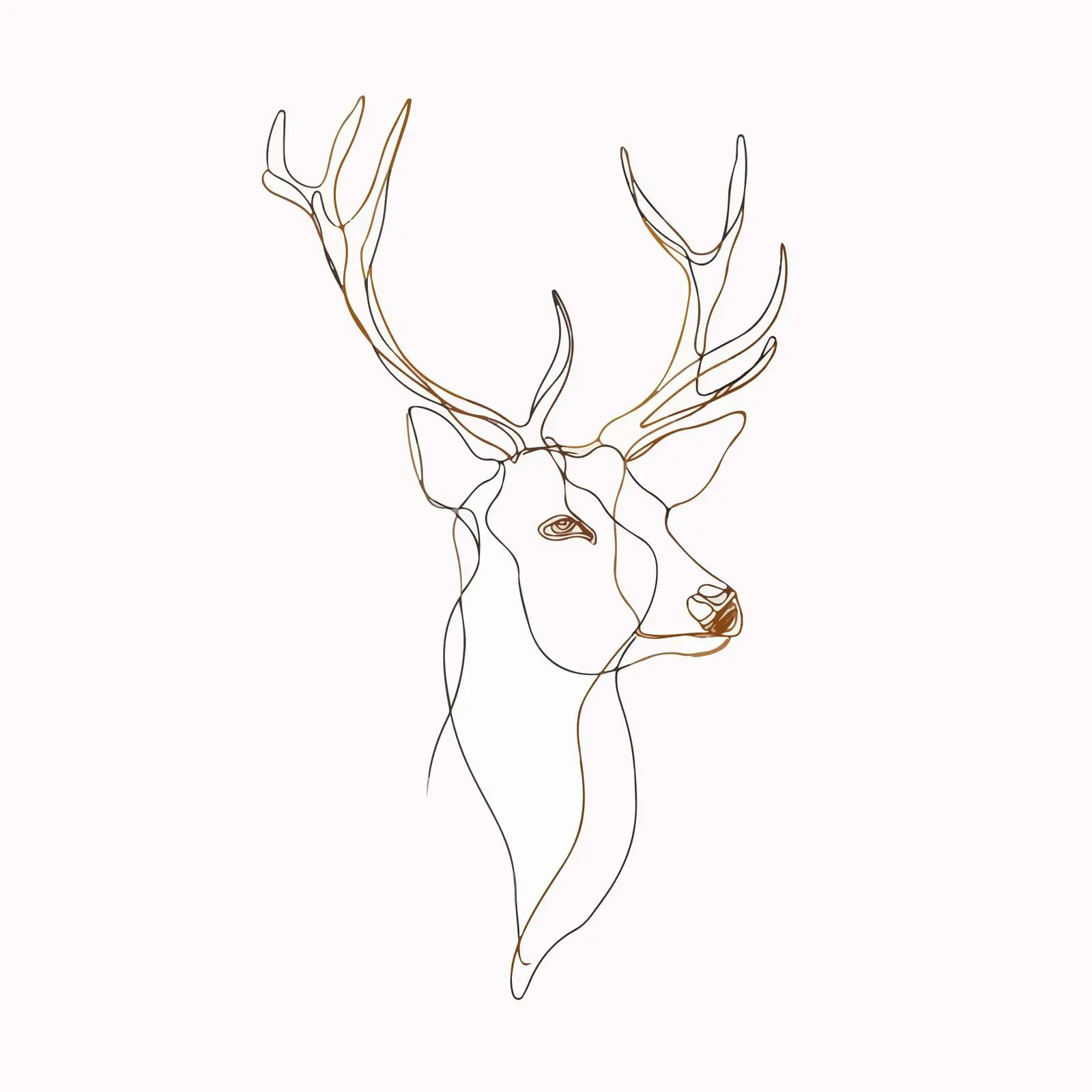 Deer Head Minimal Line Art — free download from Dotvec