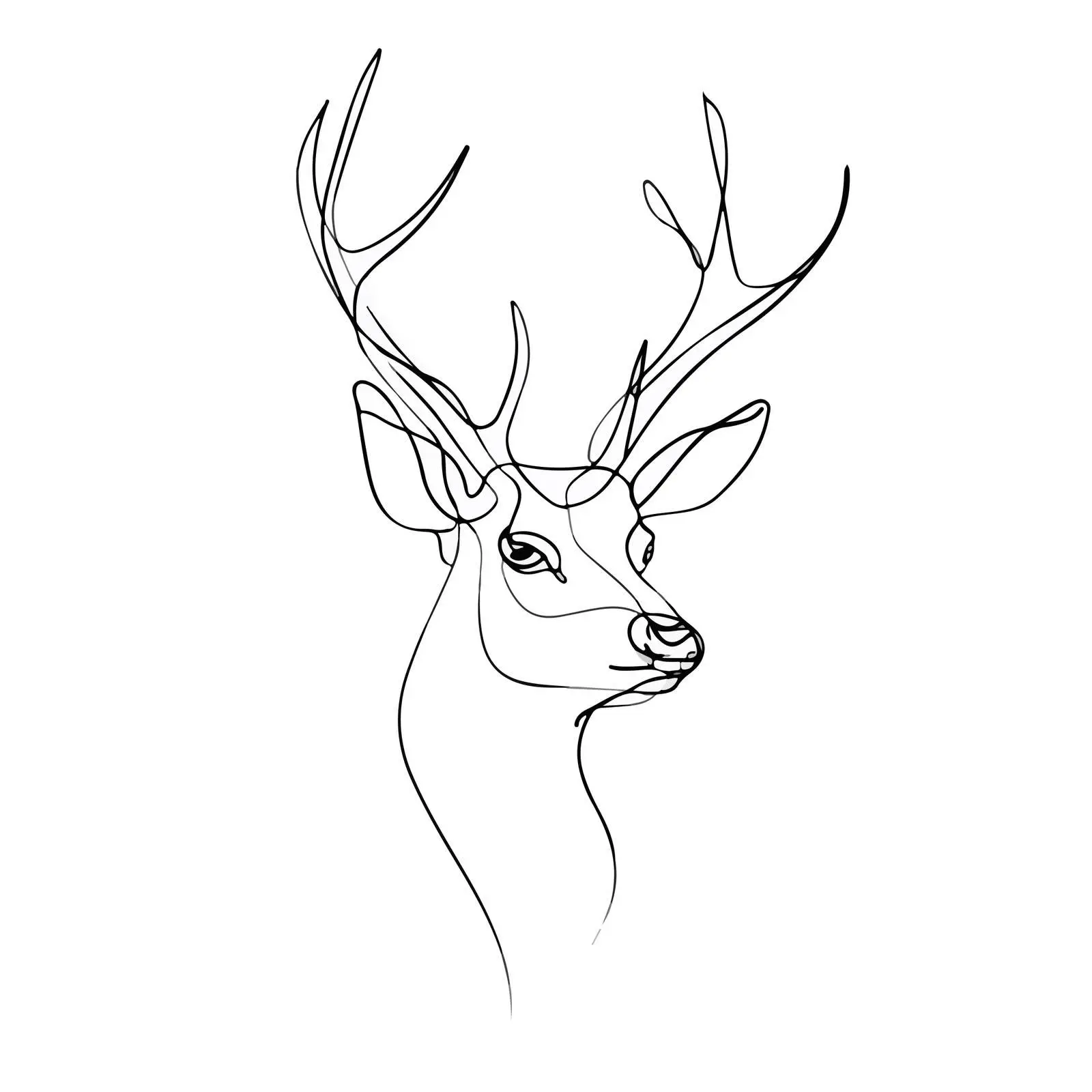 Deer Head Continuous Line Art — free download from Dotvec