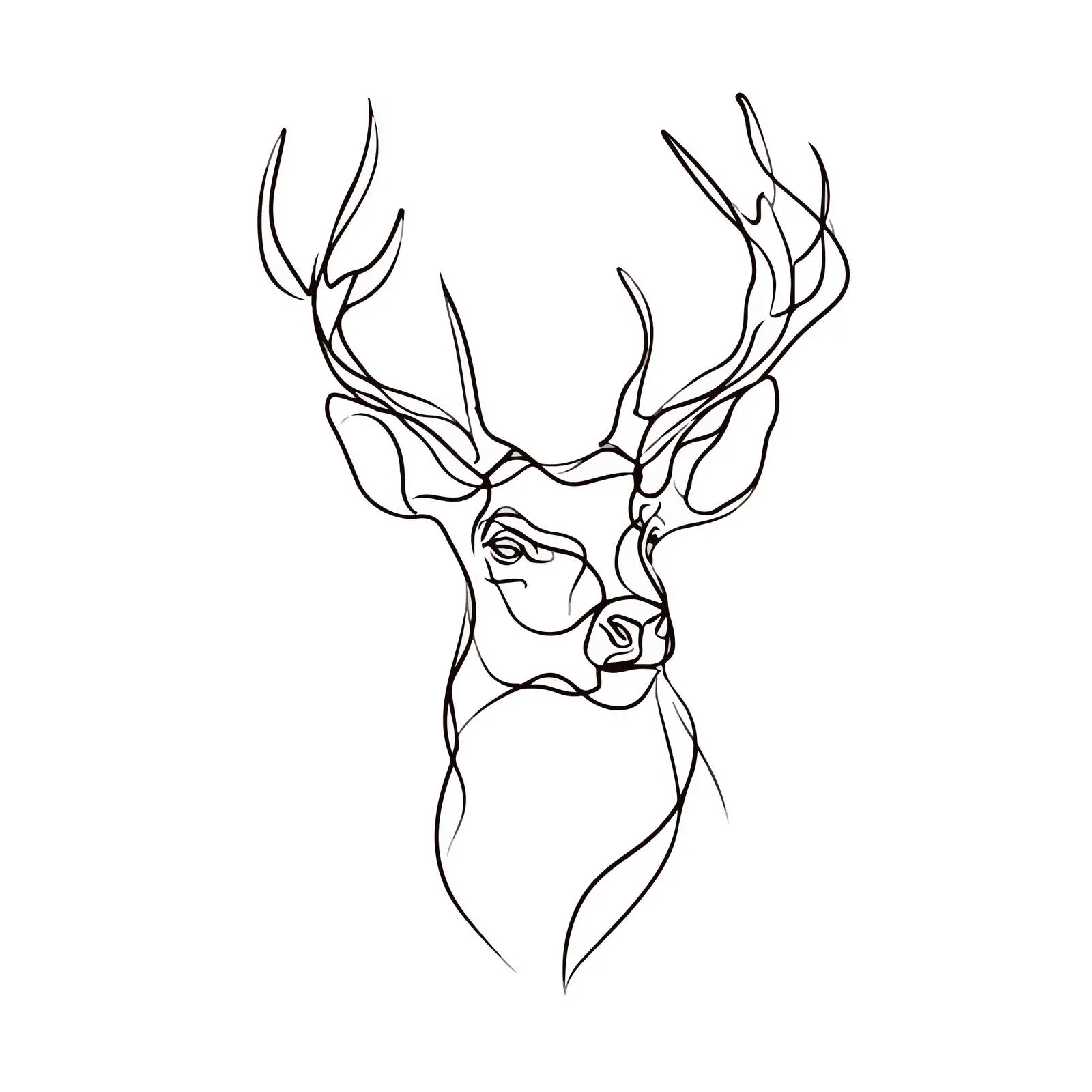 Deer Head Minimalist Line Art — free download from Dotvec