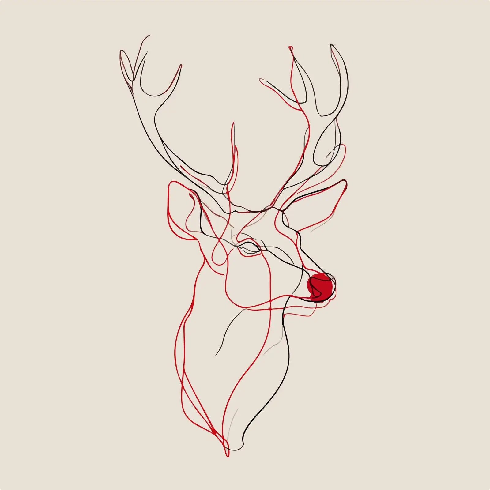 Deer Head Line Art Illustration — free download from Dotvec