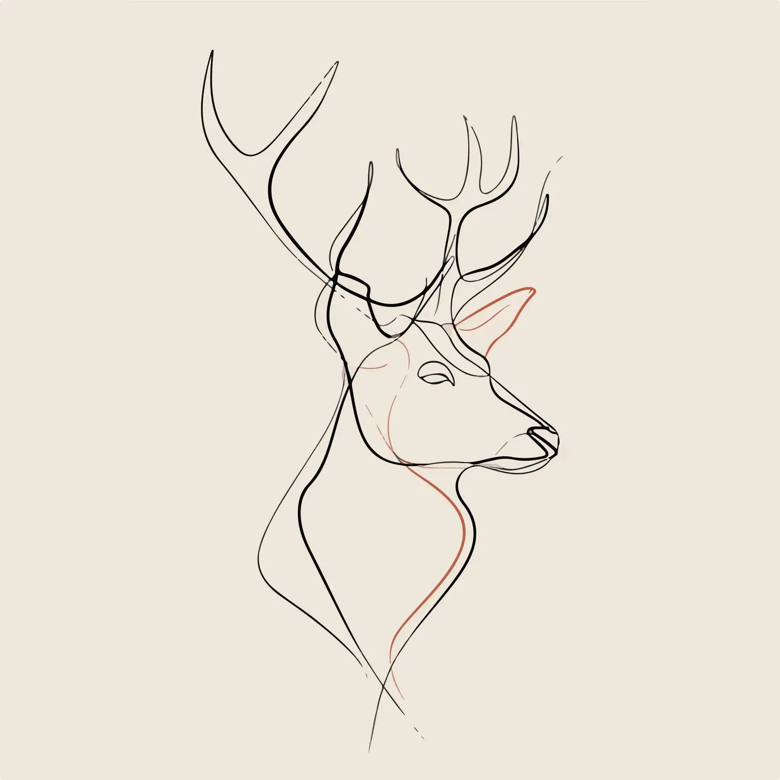 Deer Head Continuous Line Art — free download from Dotvec