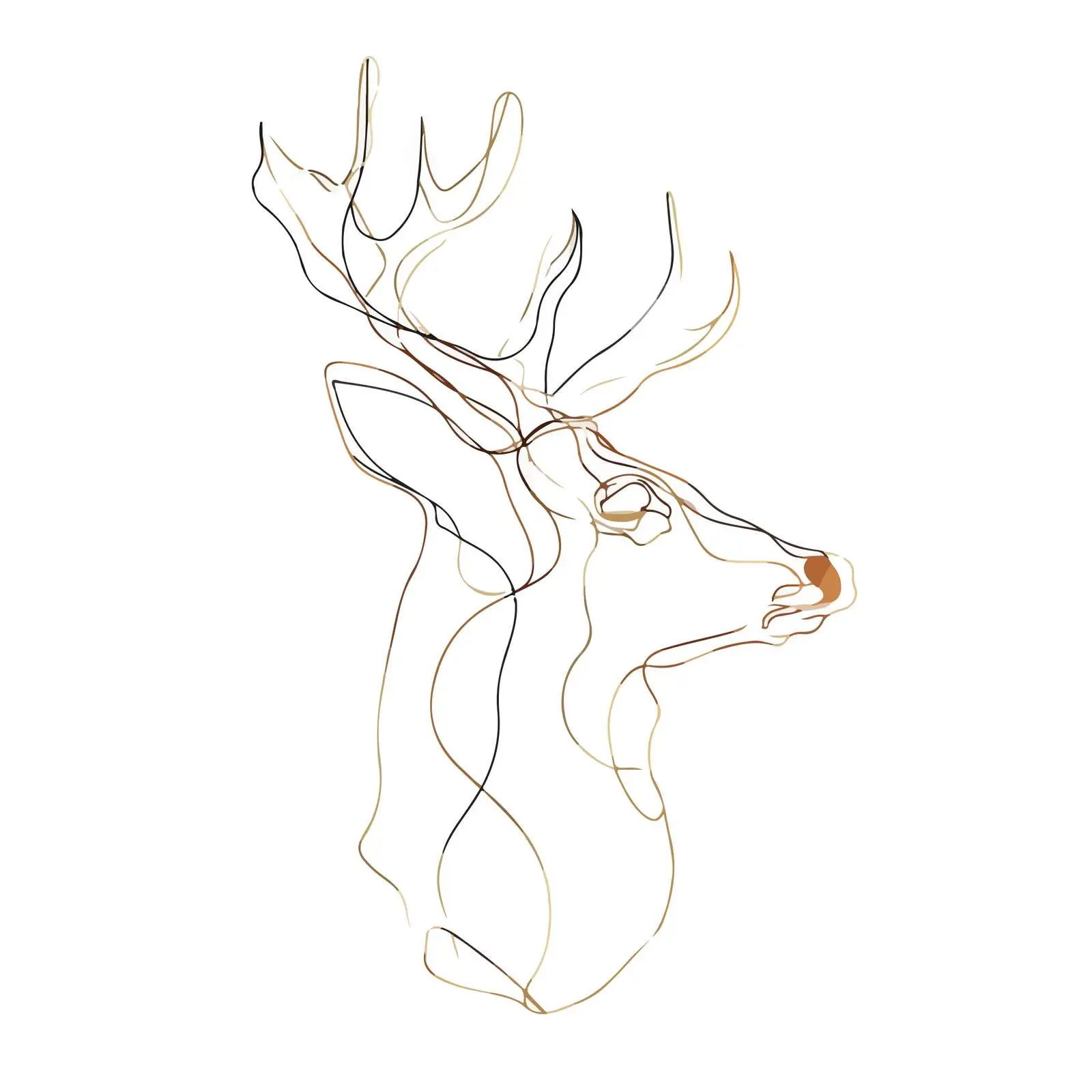 Elegant Deer Head Line Art — free download from Dotvec