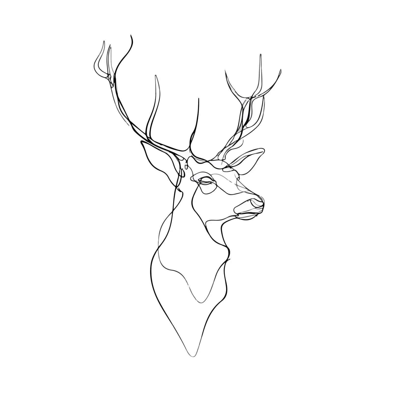 Deer Head Line Art — free download from Dotvec