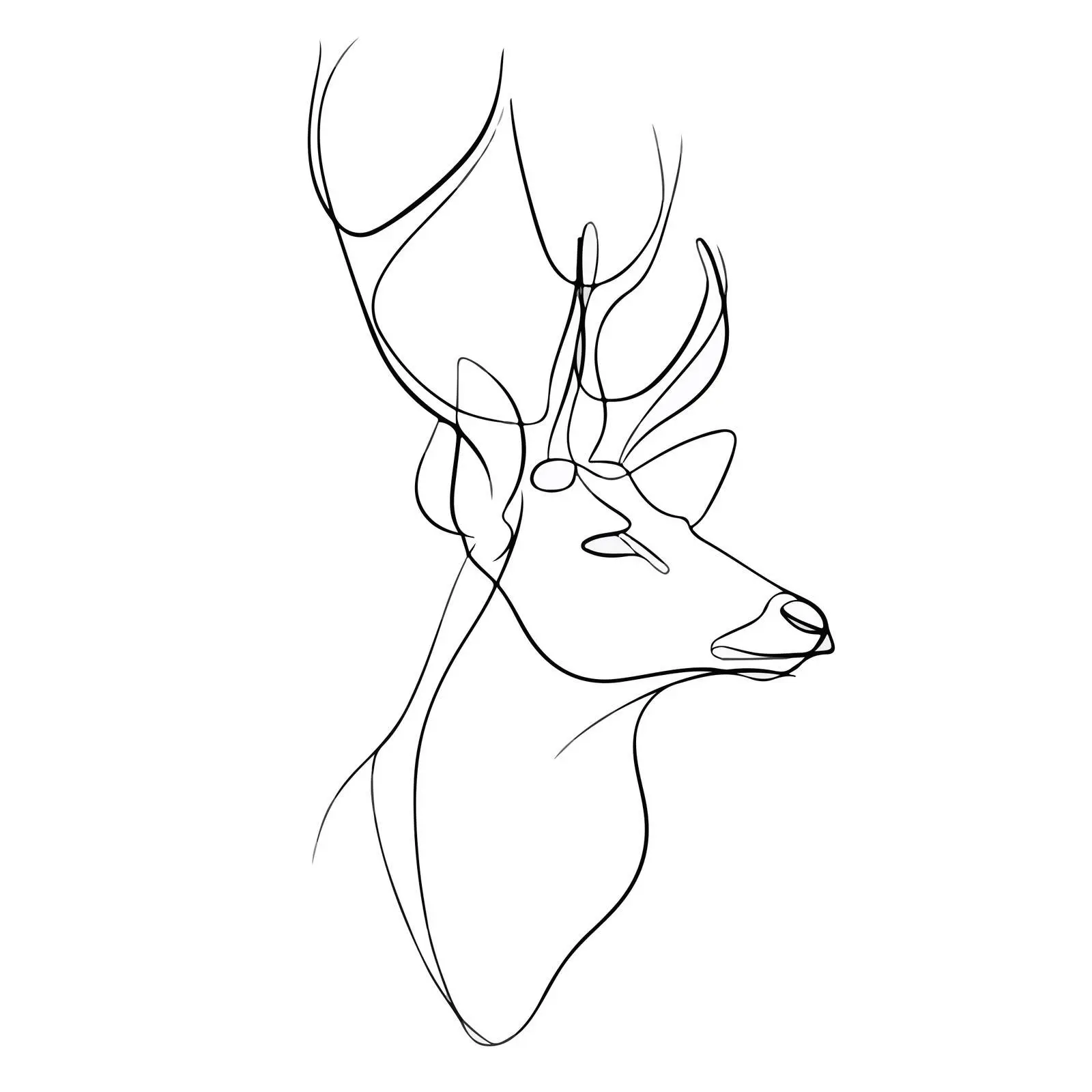 Deer Head Outline Artwork — free download from Dotvec