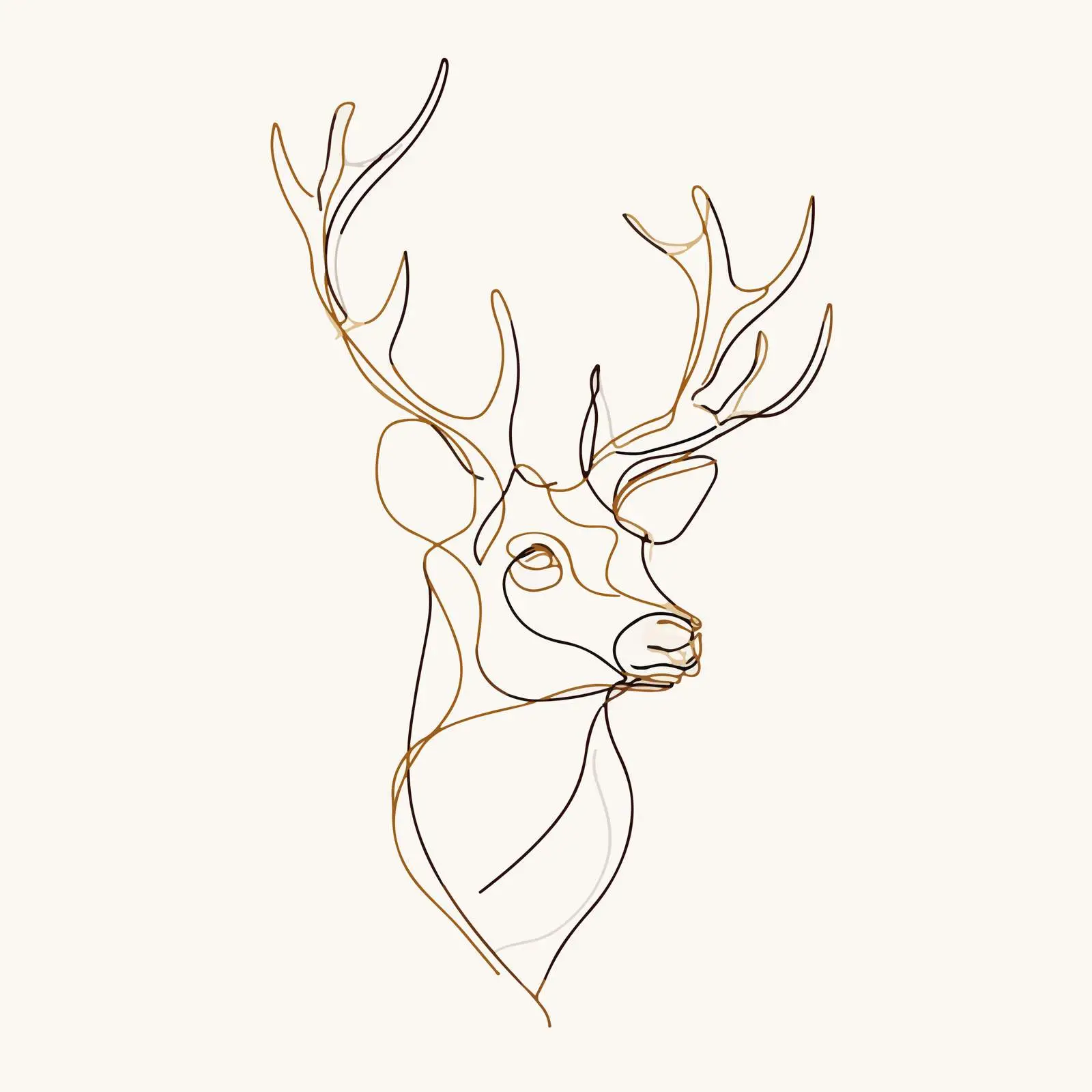 Deer Head Line Art — free download from Dotvec