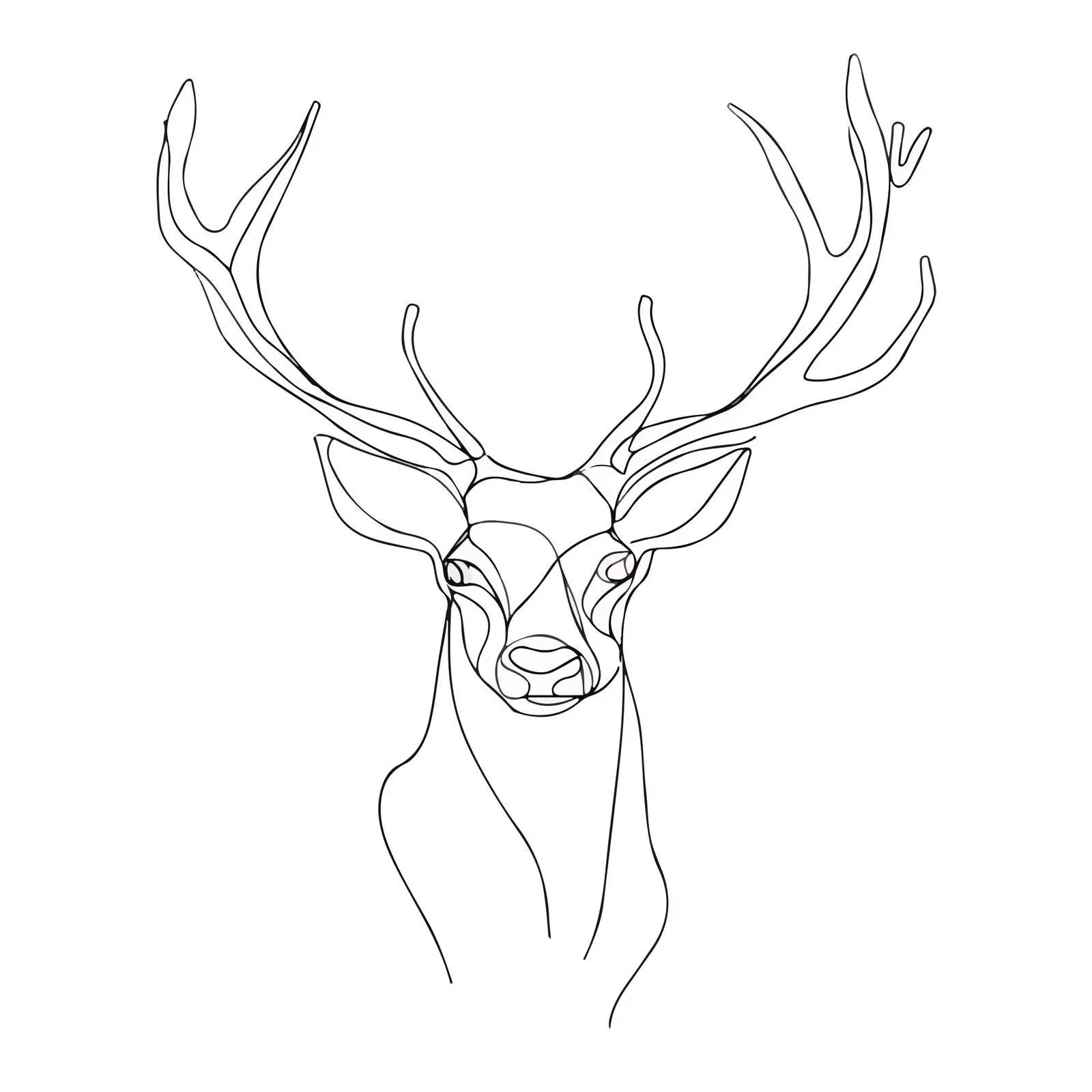 Elegant Deer Head Line Art — free download from Dotvec