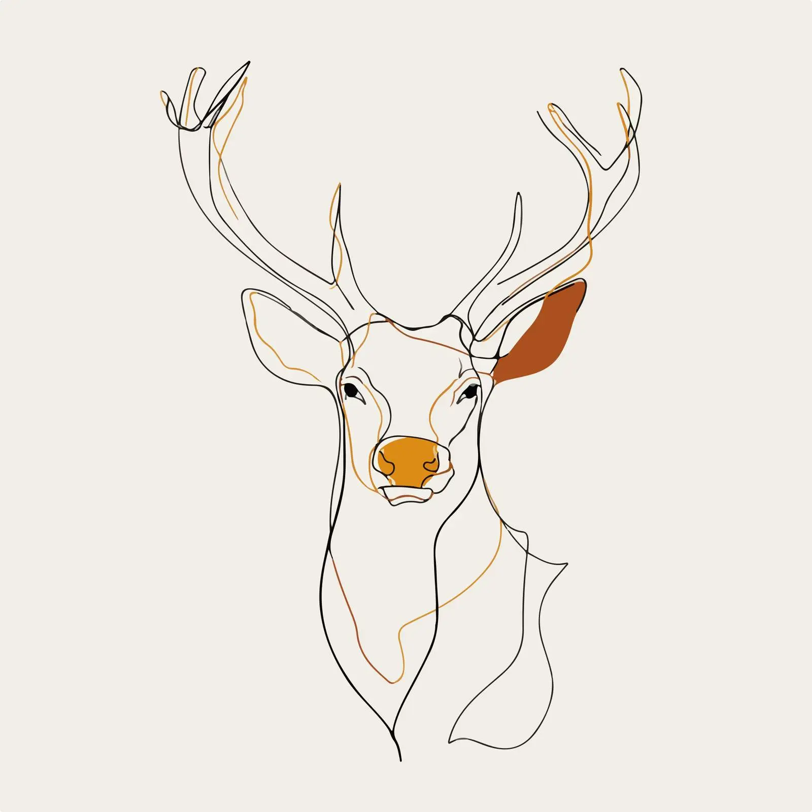 Deer Head Line Art Illustration — free download from Dotvec