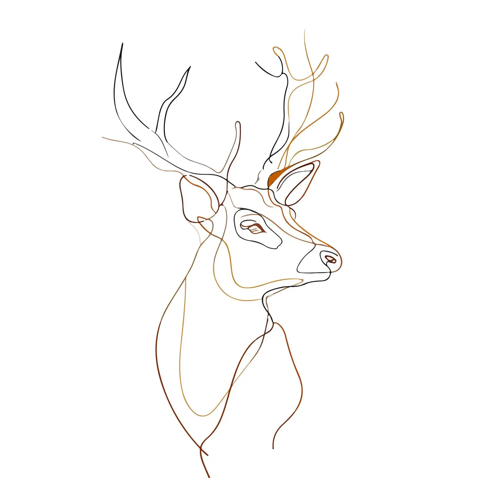Deer Head Line Art Illustration — free download from Dotvec