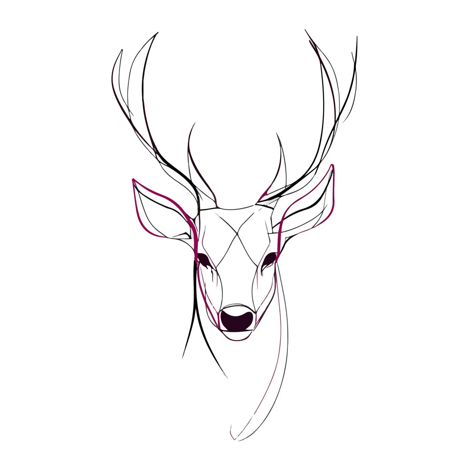 Deer Head Minimal Line Art Illustration — free download from Dotvec