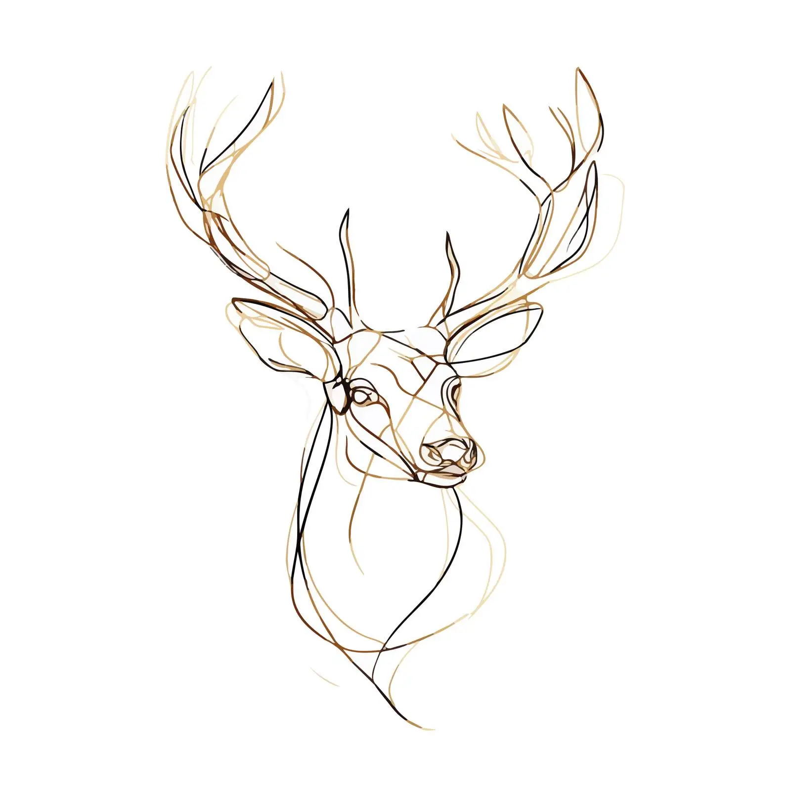 Deer Head Minimal Line Art — free download from Dotvec