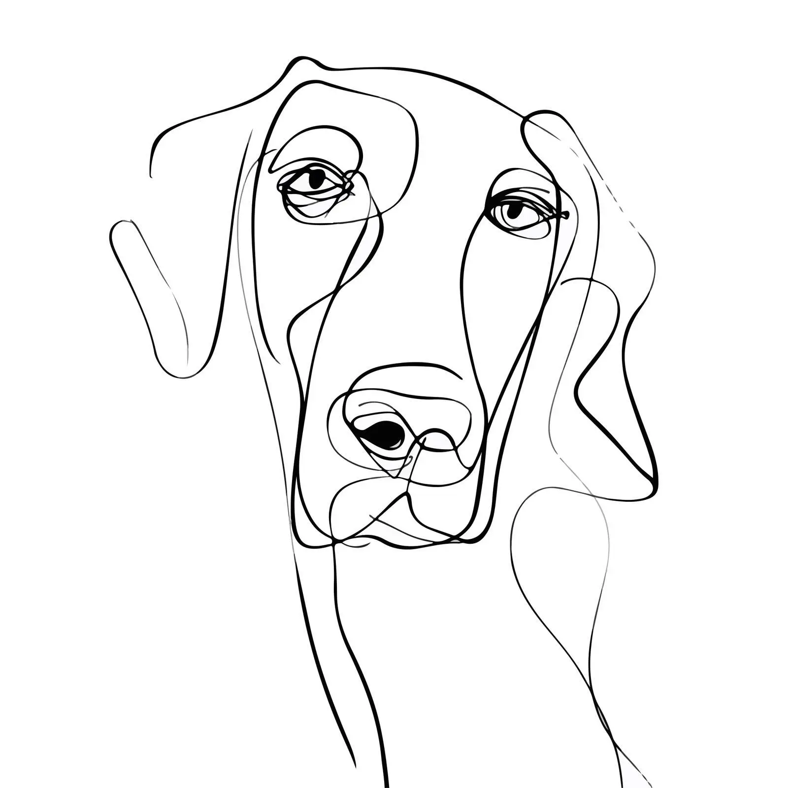 Dog Face Minimalist Line Art — free download from Dotvec