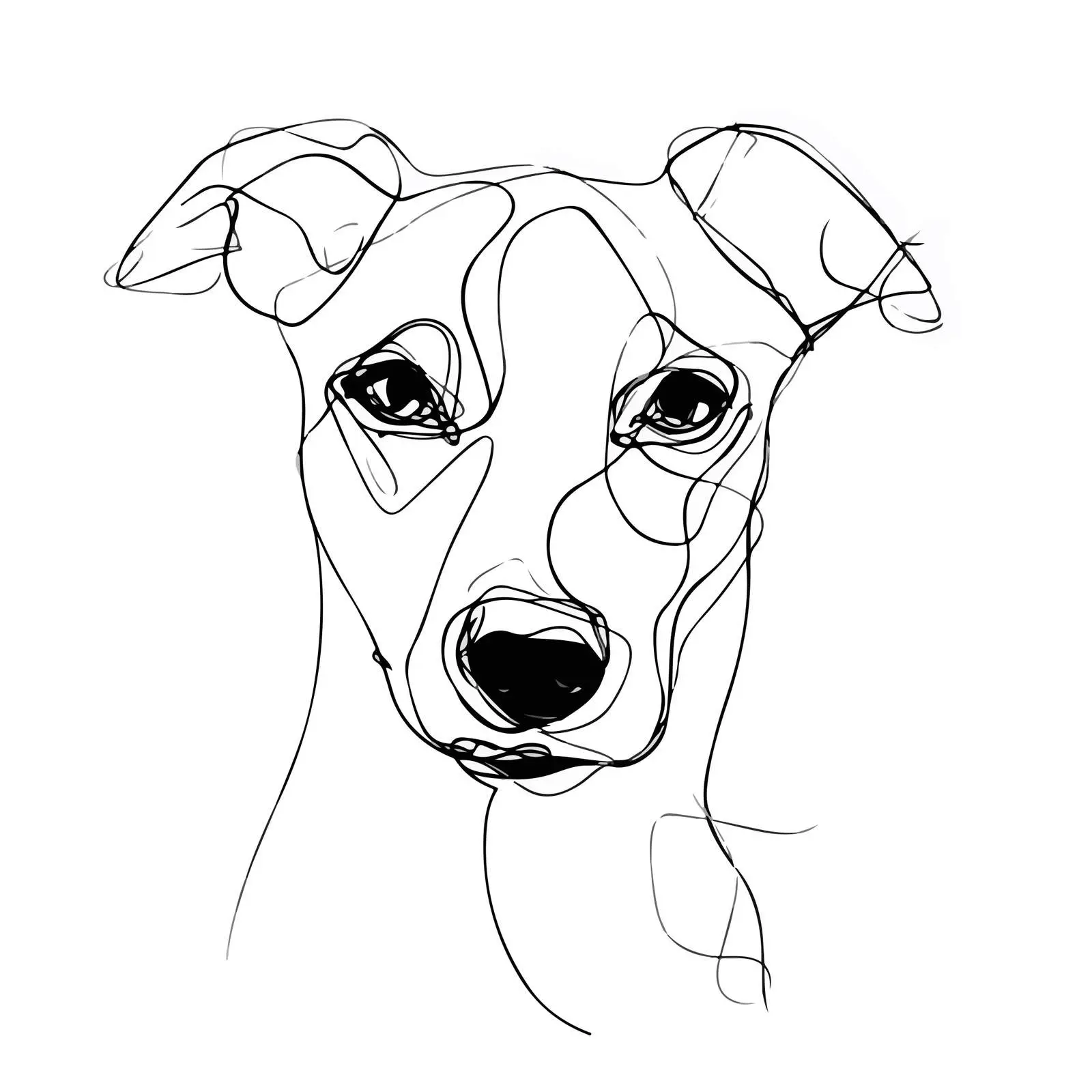 Dog Face Line Art Illustration — free download from Dotvec