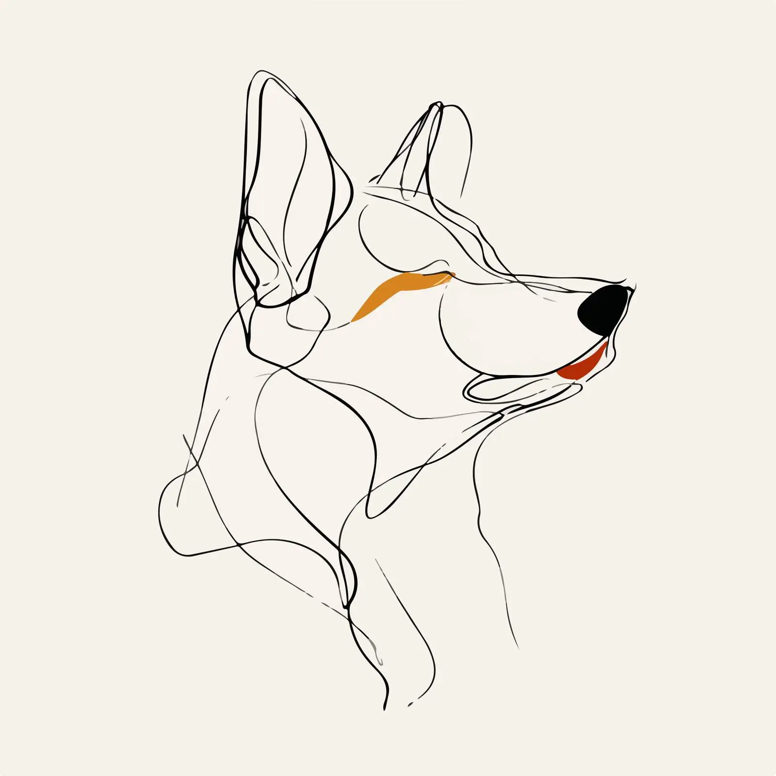 Dog Face Line Art Abstract — free download from Dotvec