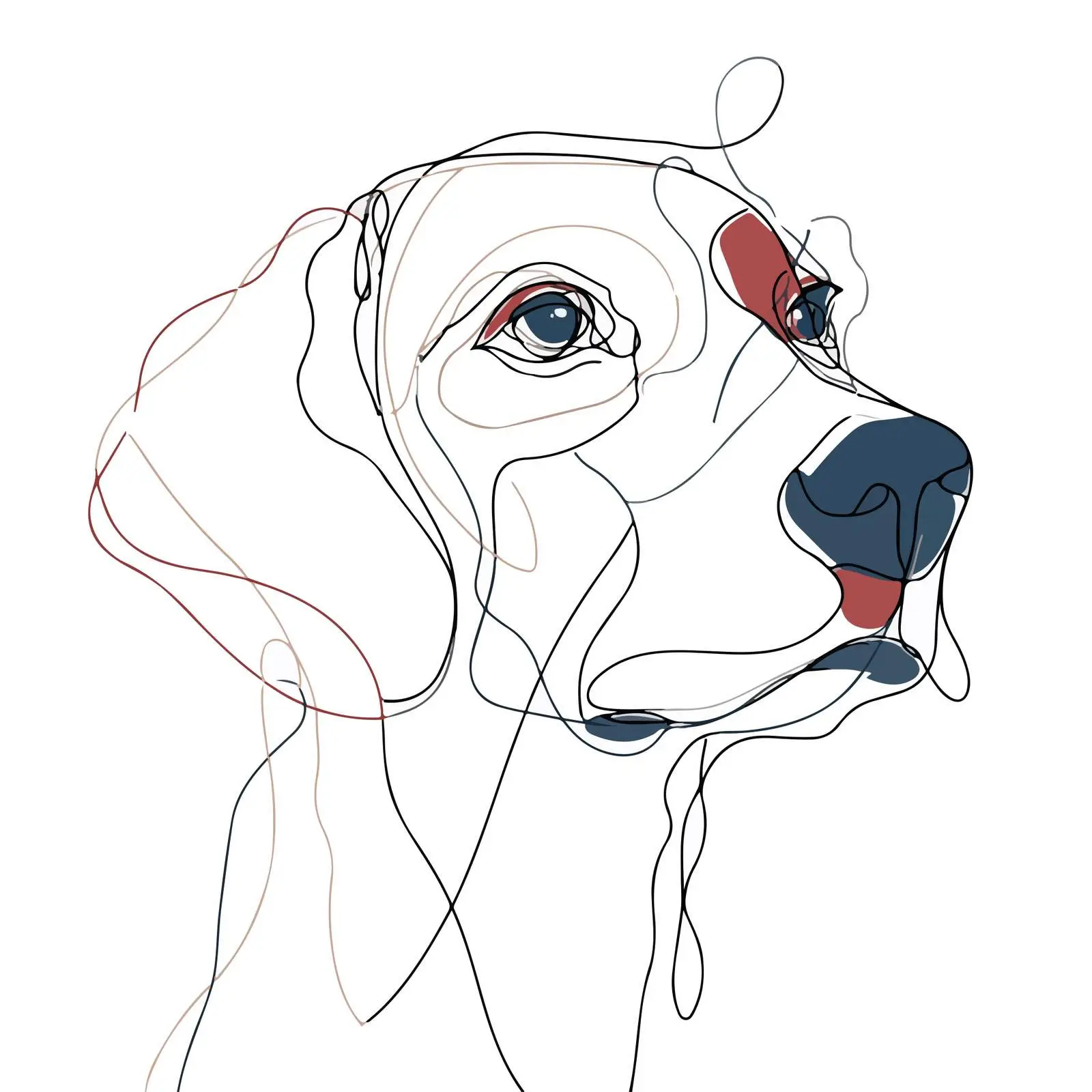 Minimal Dog Face Line Art — free download from Dotvec