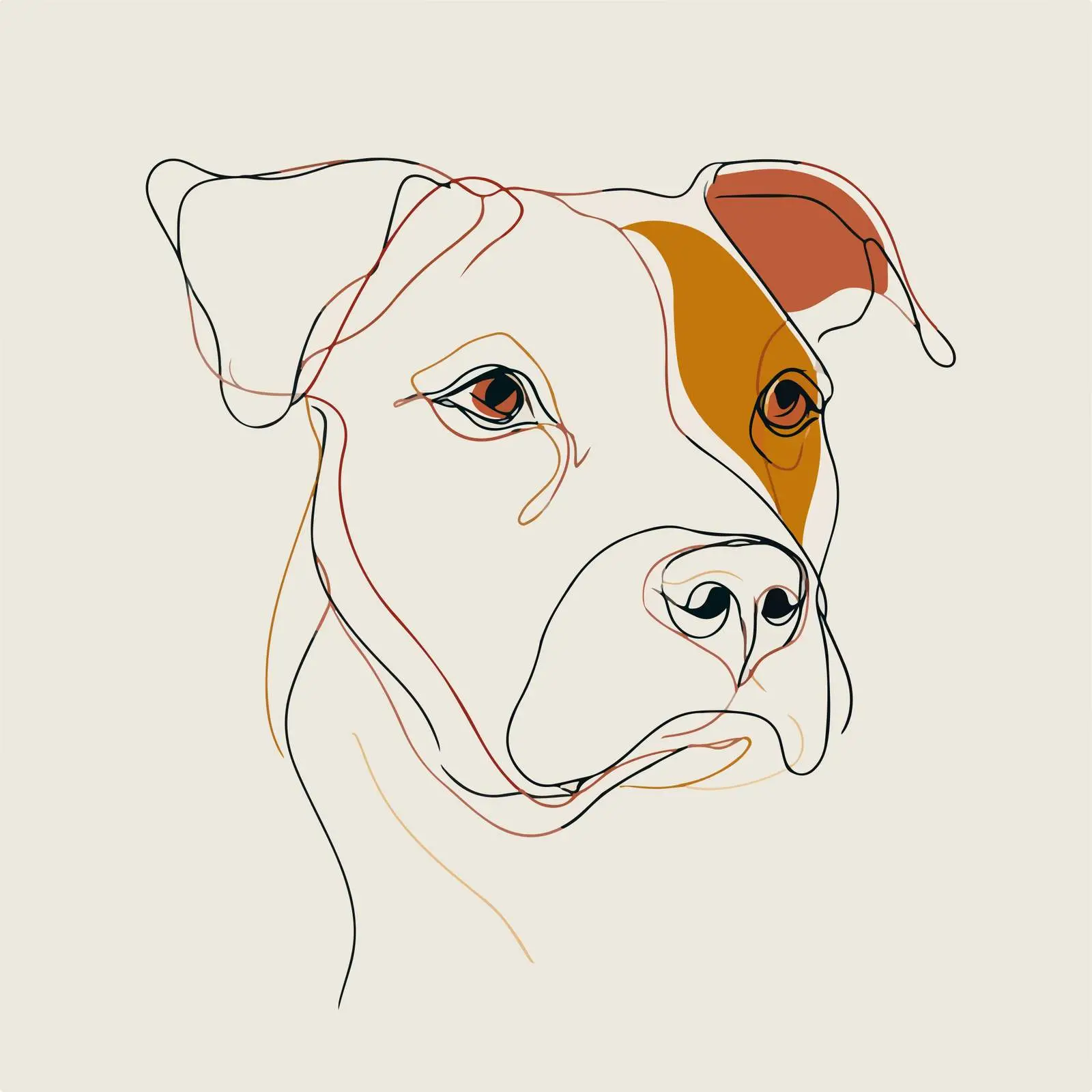 Minimal Dog Face Line Art — free download from Dotvec