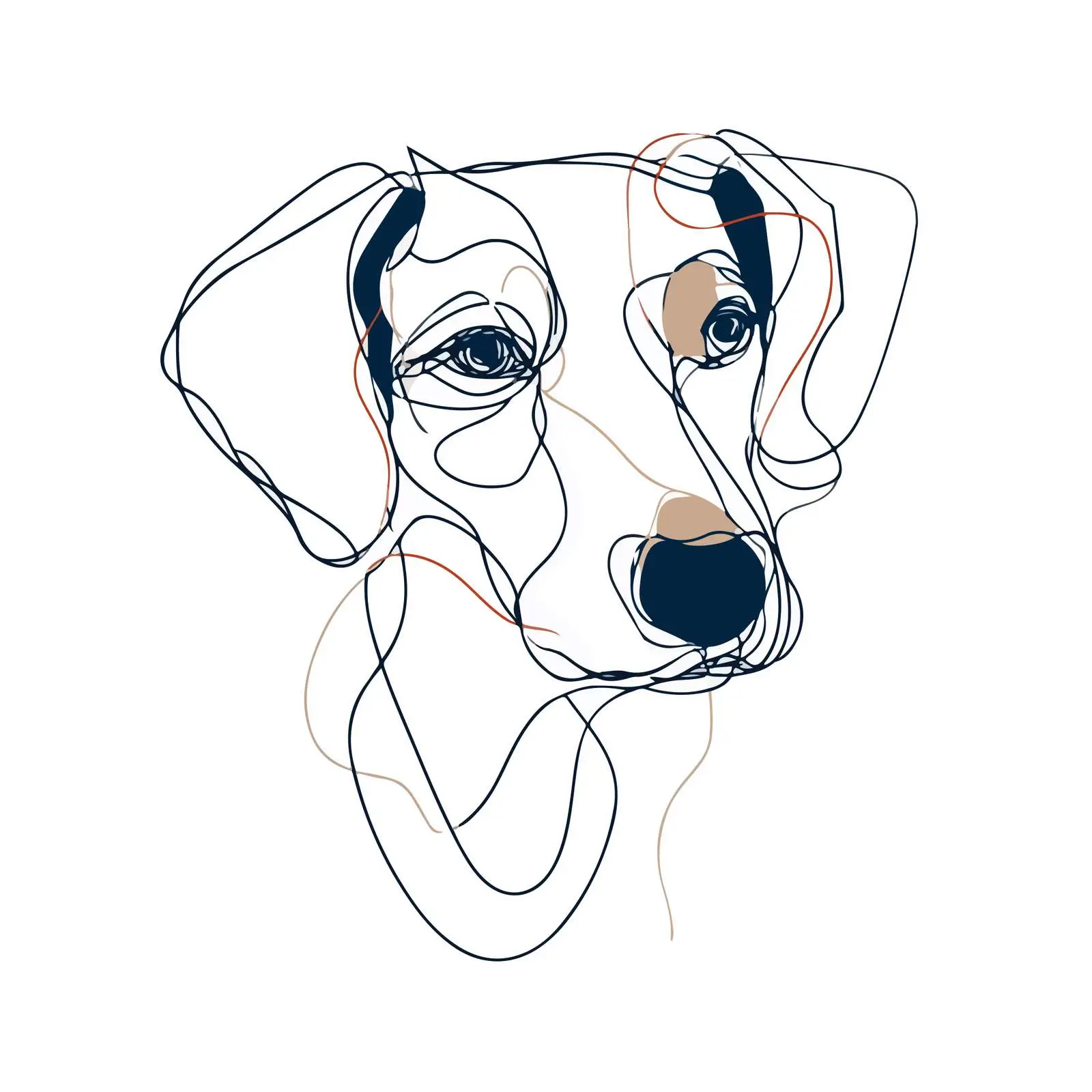 Minimal Dog Face Line Art — free download from Dotvec