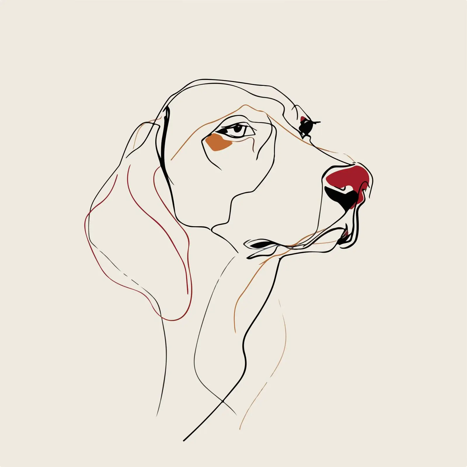 Elegant Dog Face Line Art — free download from Dotvec