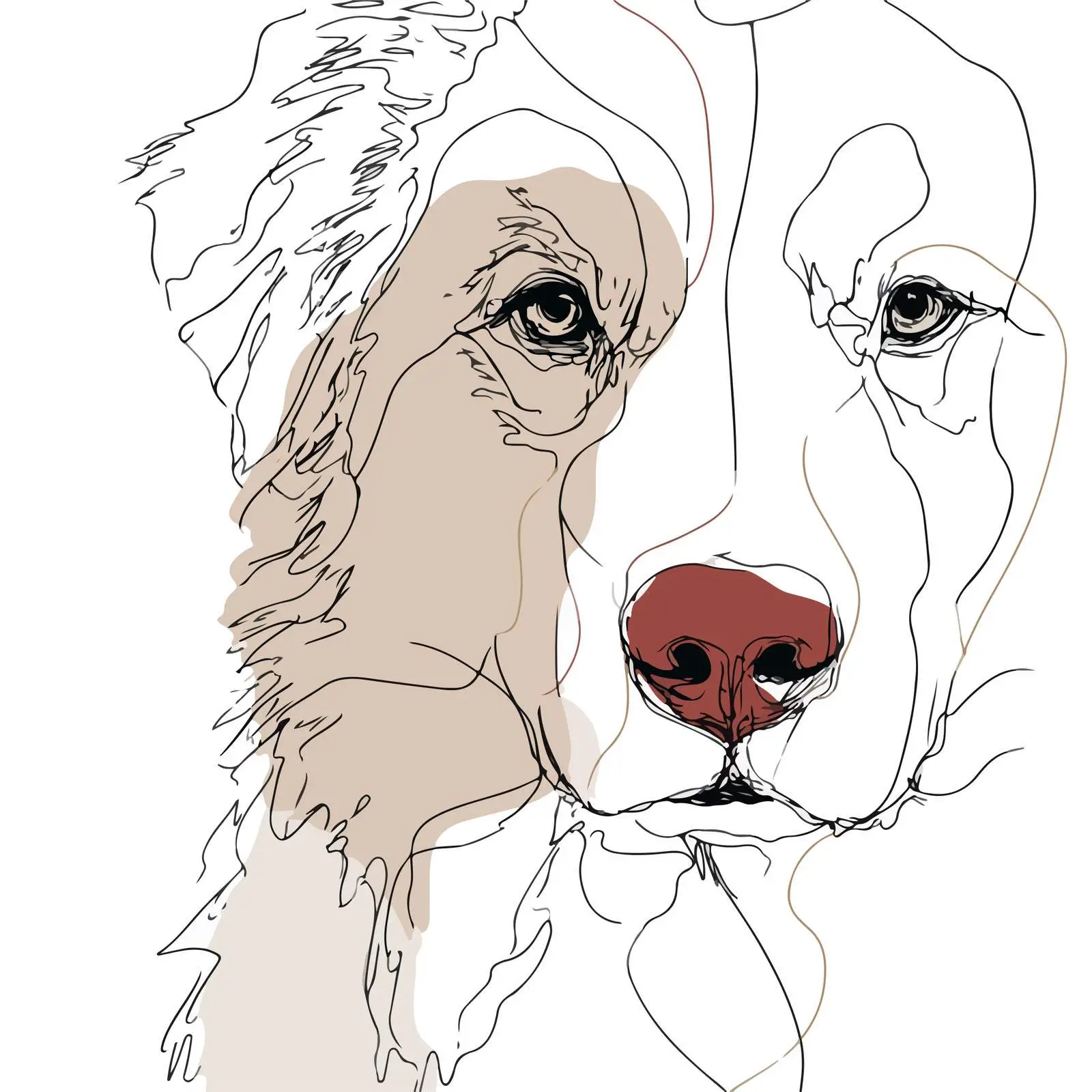Minimal Dog Face Line Art — free download from Dotvec