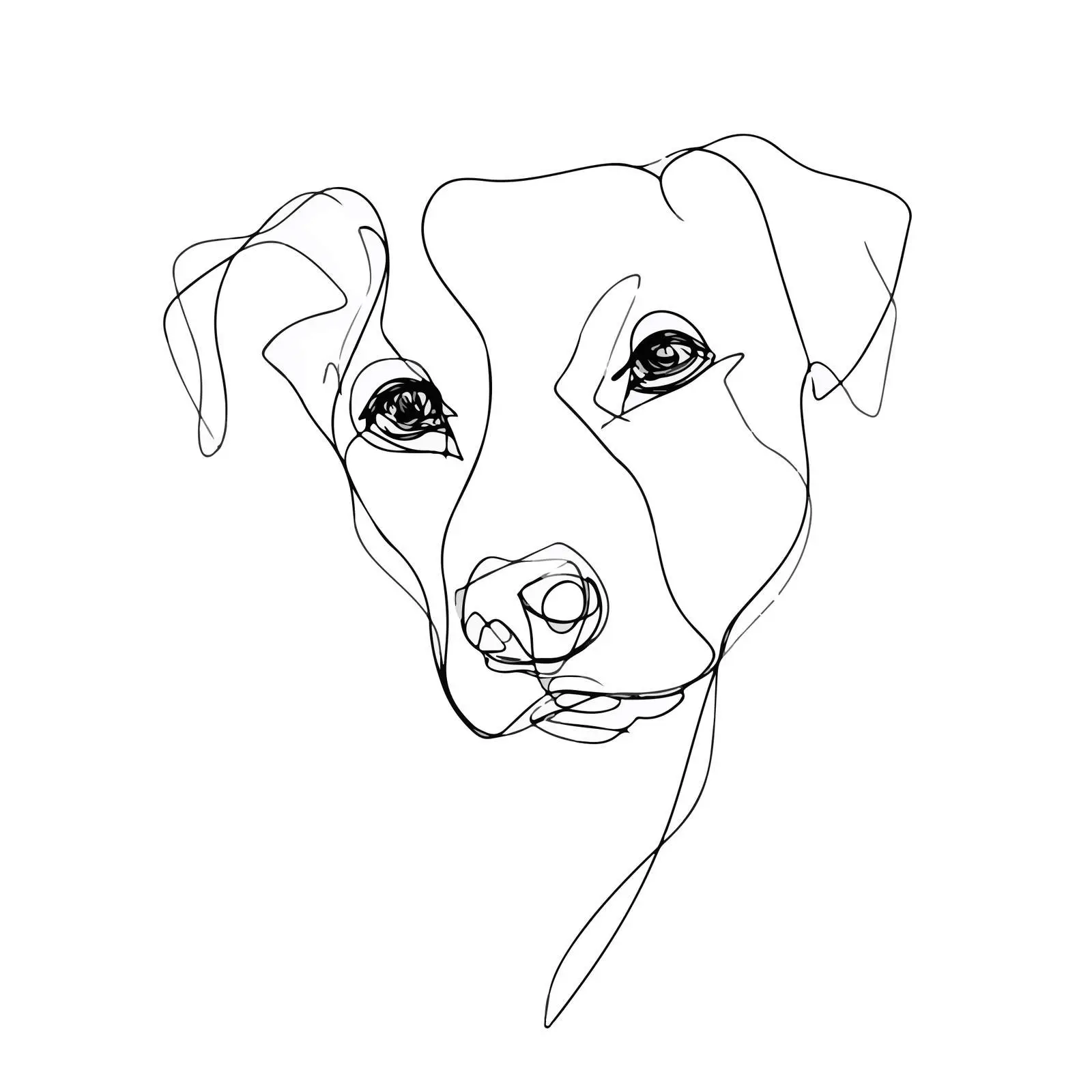 Minimal Dog Face Line Art — free download from Dotvec