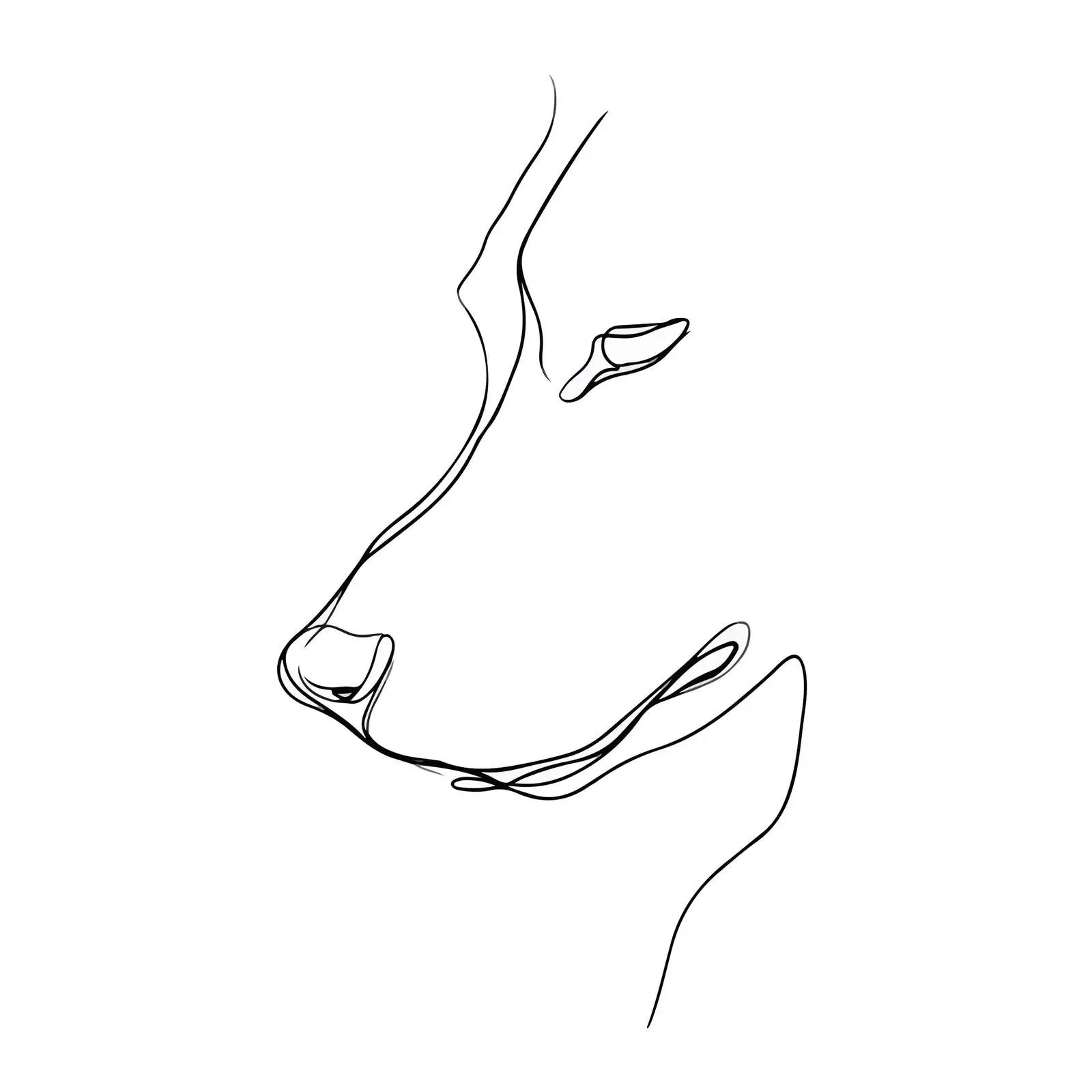 Minimal Dog Face Line Art — free download from Dotvec