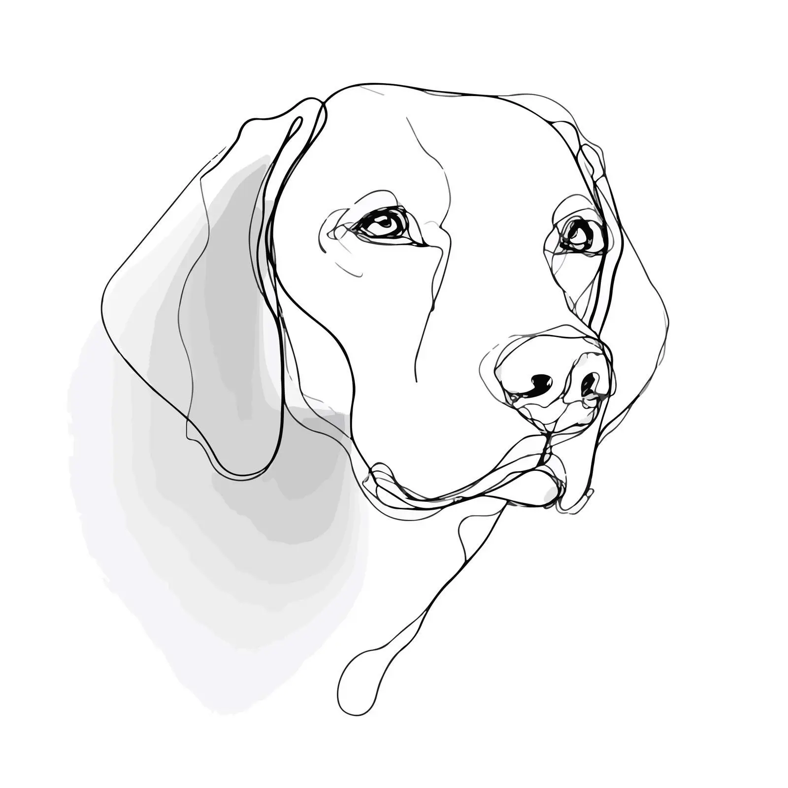 Sleek Dog Line Art Illustration — free download from Dotvec