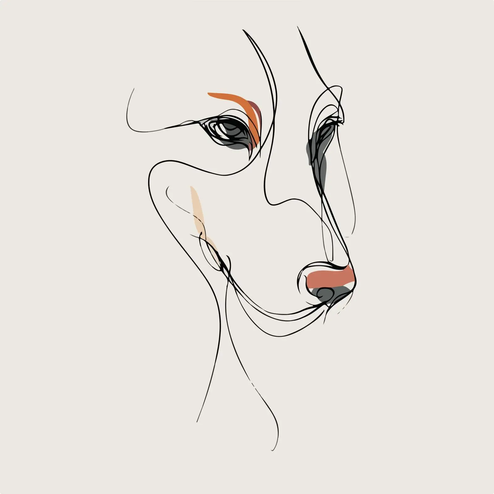Abstract Dog Face Line Art — free download from Dotvec