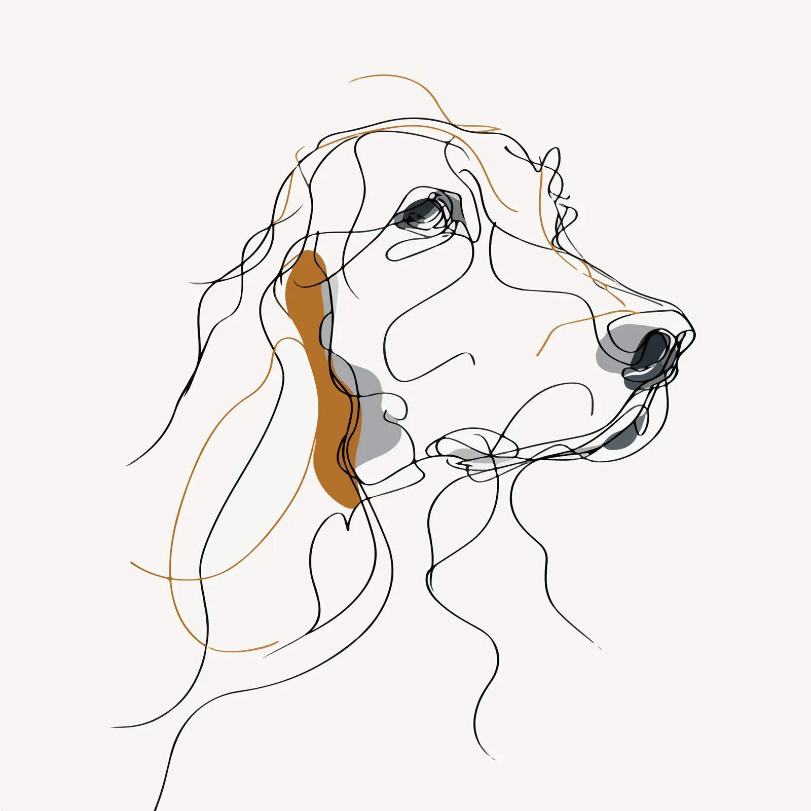 Minimal Dog Face Line Art — free download from Dotvec