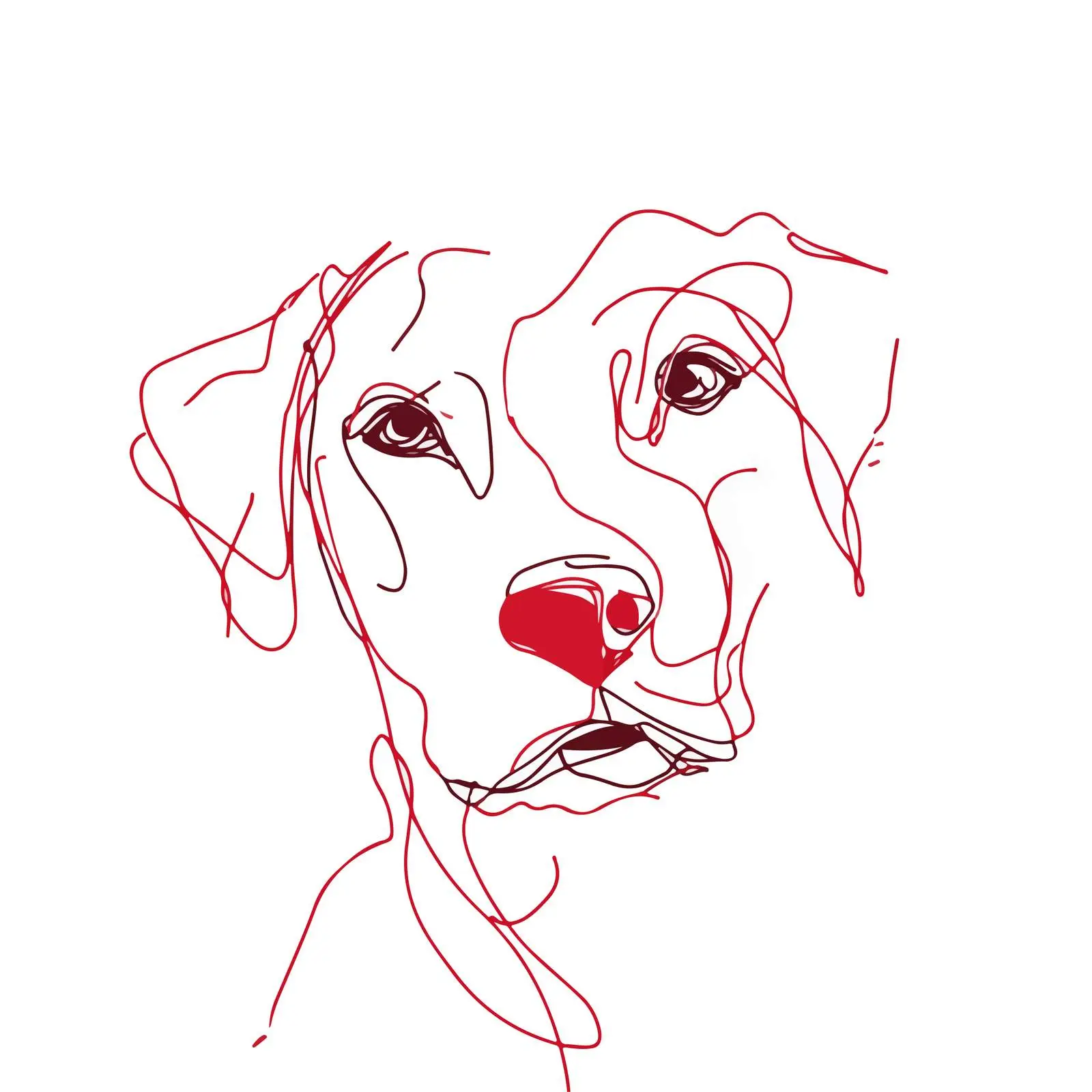 Dog Face Continuous Line Art — free download from Dotvec