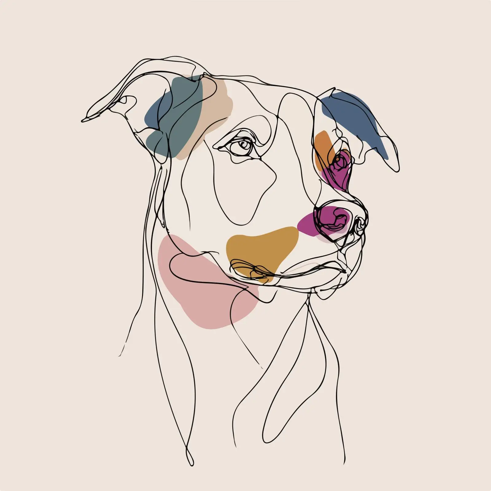 Dog Face Line Art Sketch — free download from Dotvec