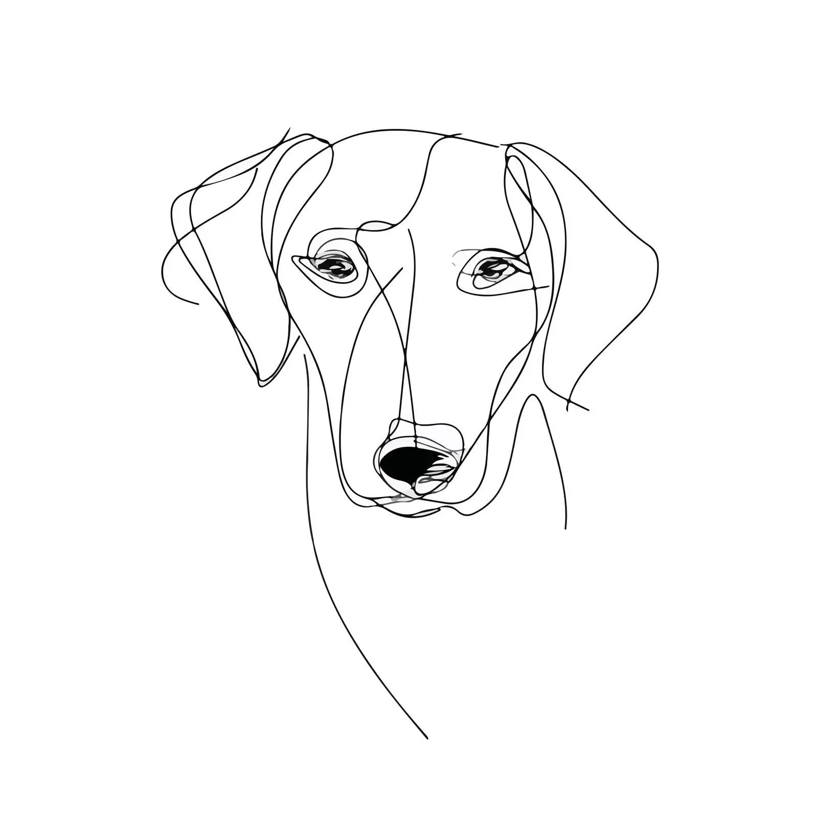 Dog Face Line Art Illustration — free download from Dotvec