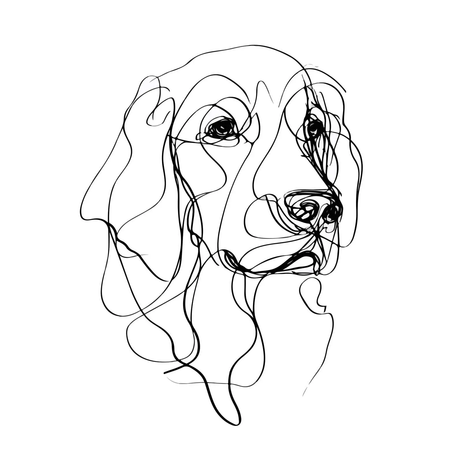 Minimal Dog Face Line Art — free download from Dotvec