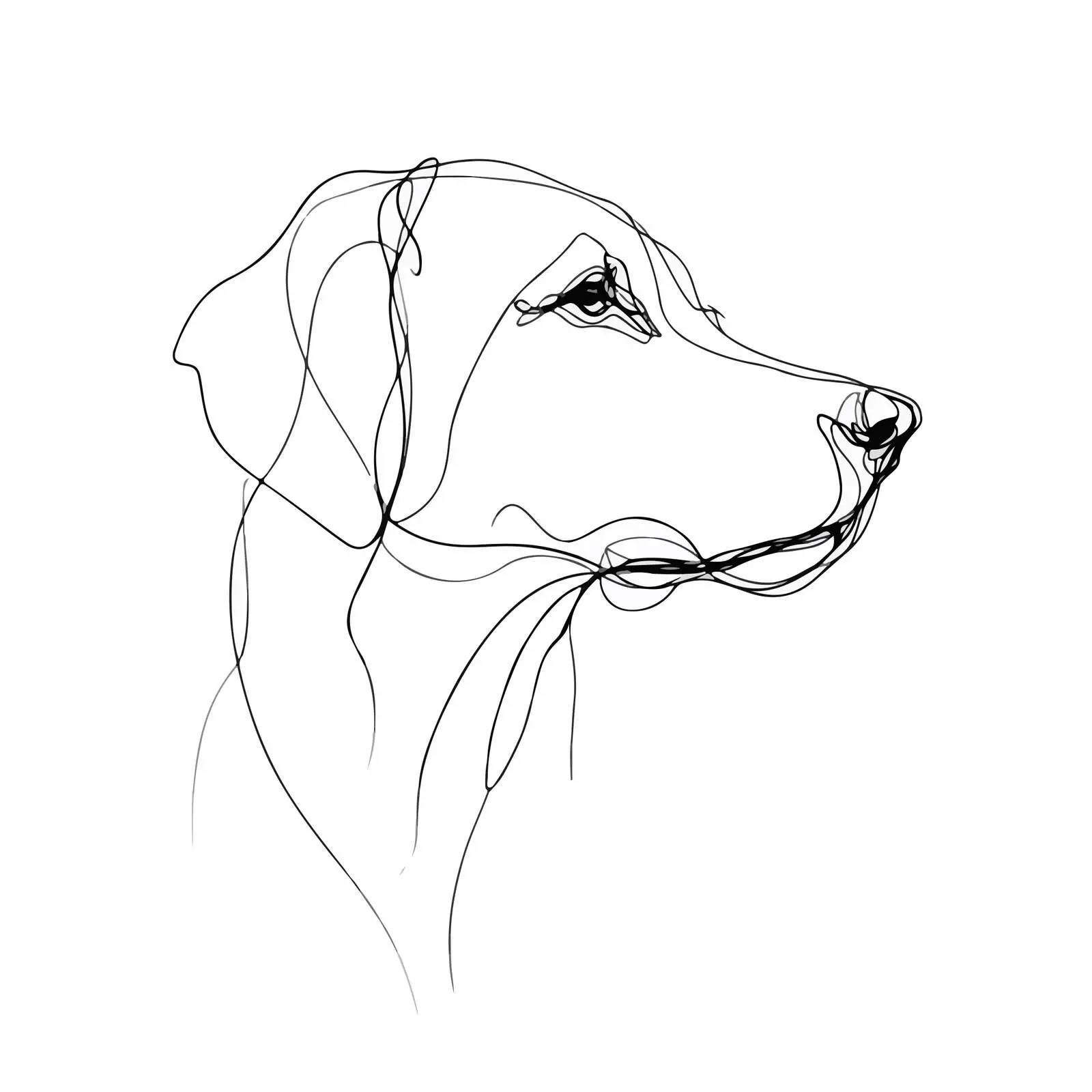 Dog Face Continuous Line Art — free download from Dotvec