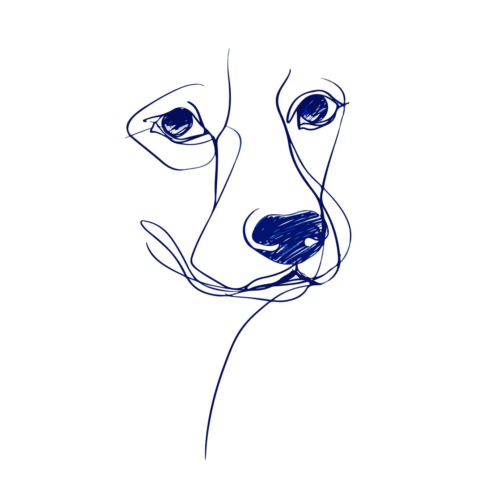 Minimal Dog Face Line Art — free download from Dotvec