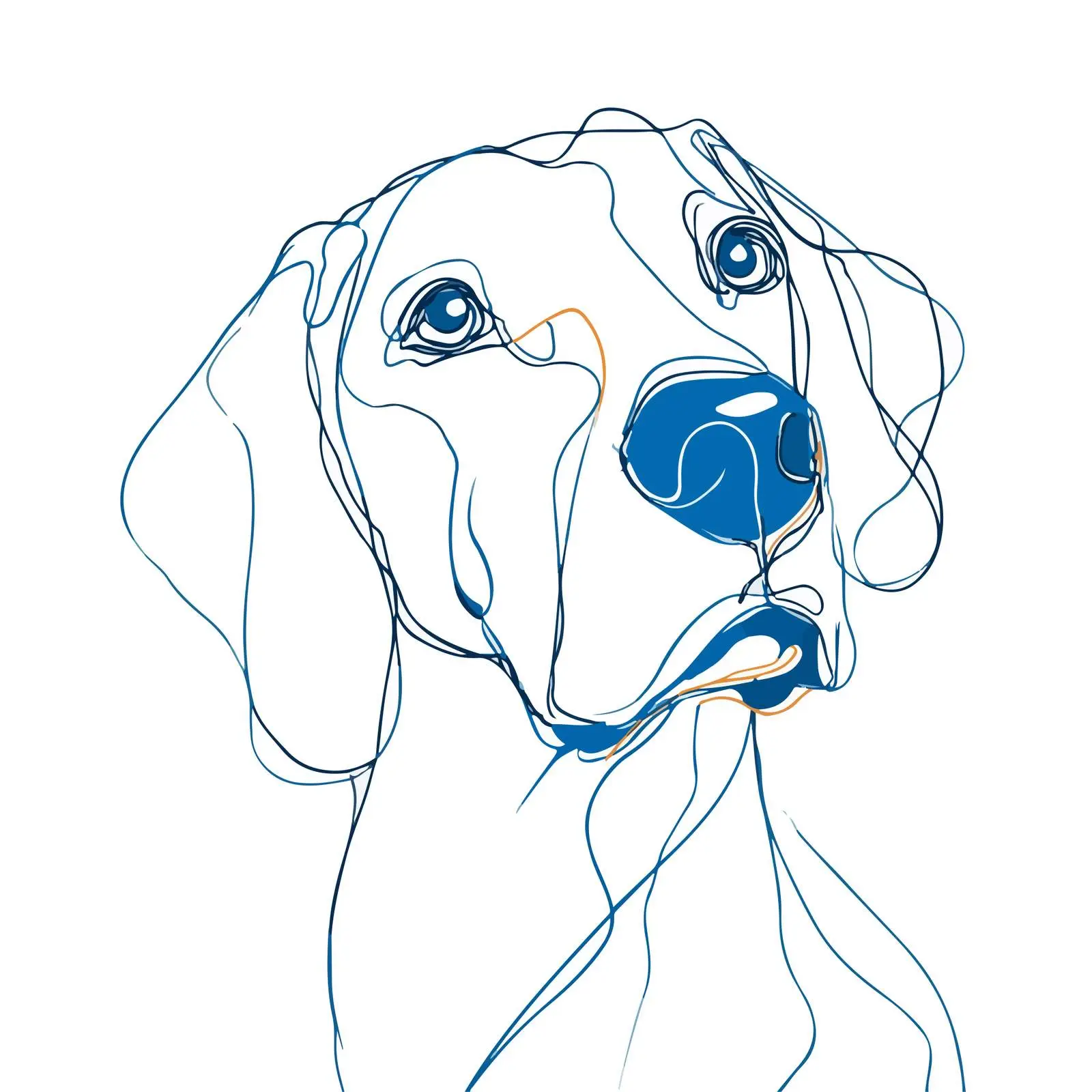 Minimal Dog Face Line Art — free download from Dotvec