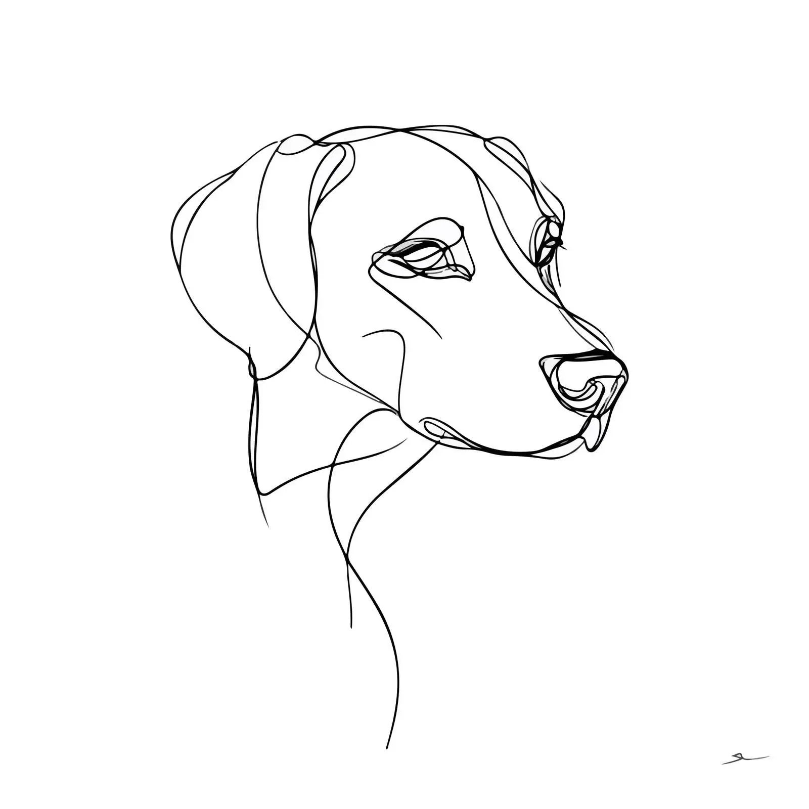 Minimal Dog Face Line Art — free download from Dotvec