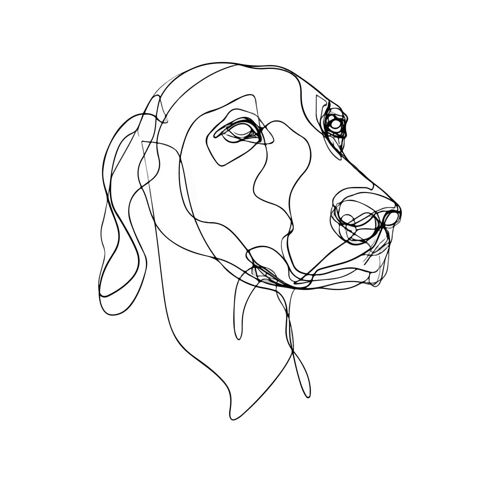 Dog Face Continuous Line Art — free download from Dotvec