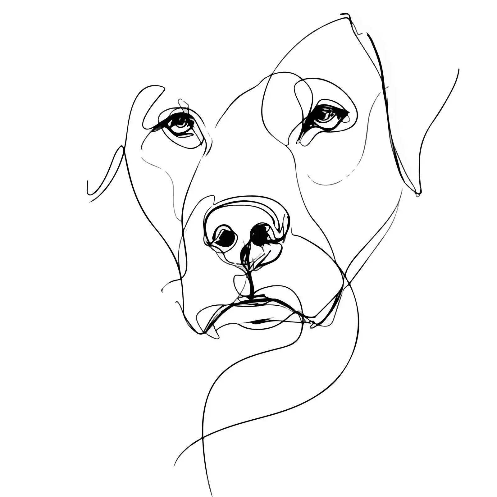 Minimal Dog Face Line Art — free download from Dotvec