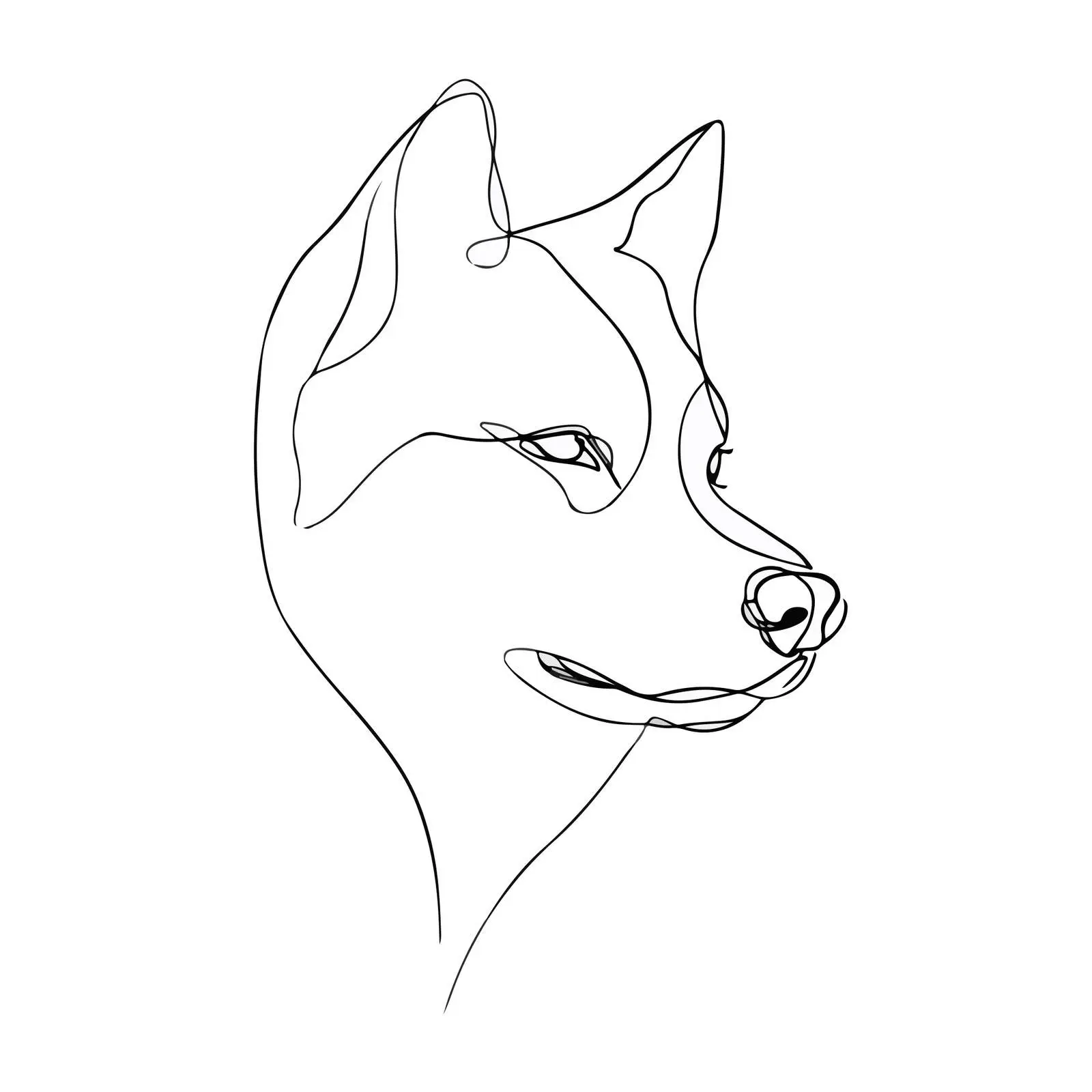Minimal Dog Face Line Art — free download from Dotvec
