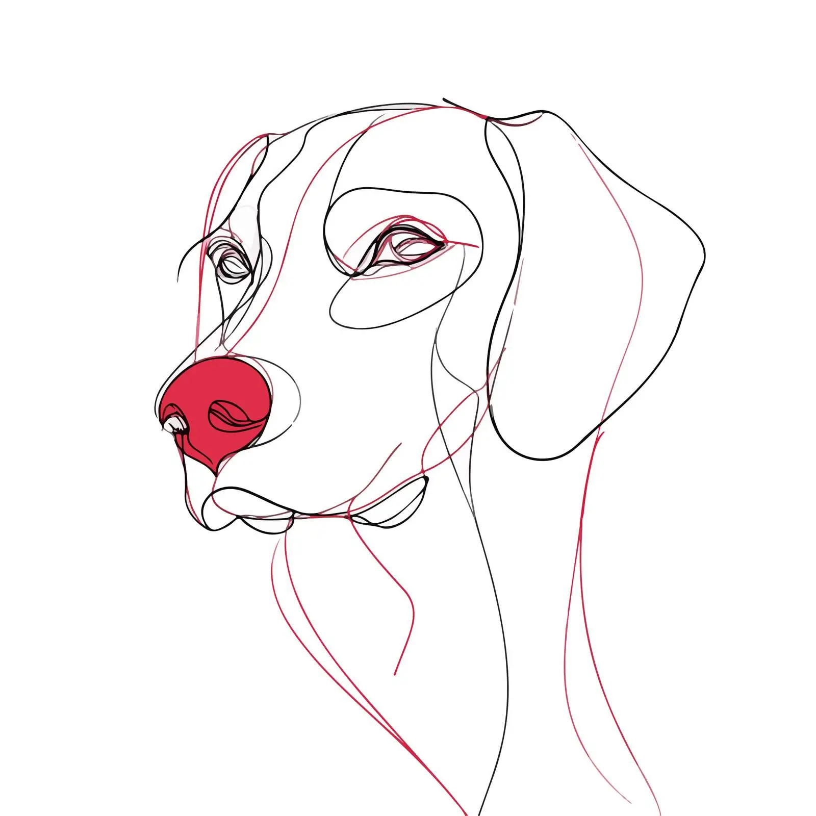 Minimal Dog Face Line Art — free download from Dotvec