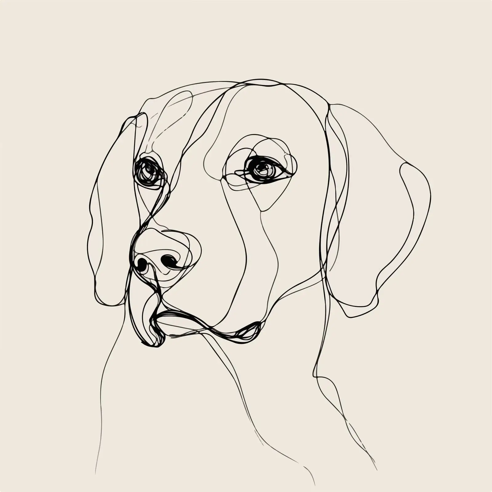 Minimal Dog Face Line Art — free download from Dotvec