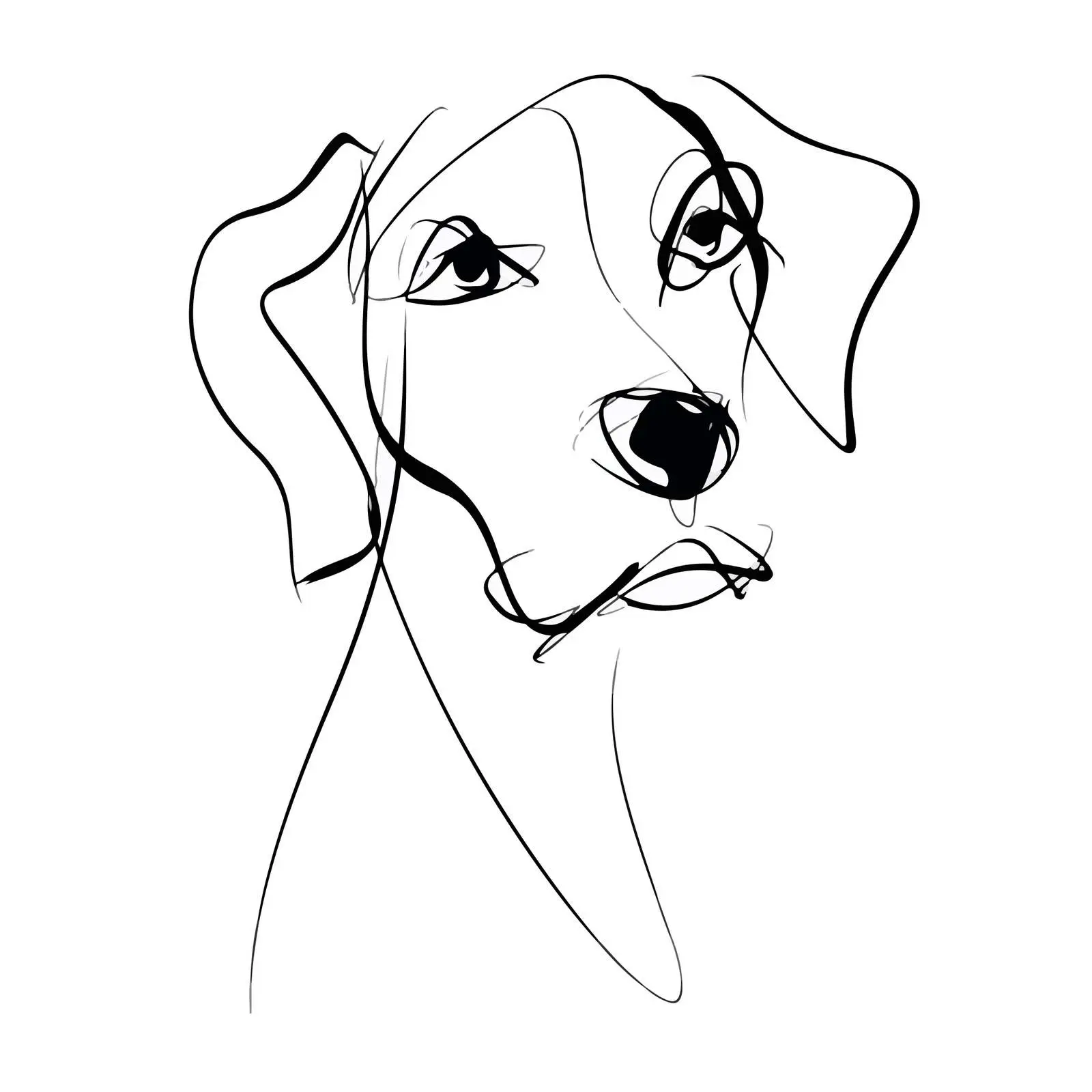 Minimal Dog Face Line Art — free download from Dotvec