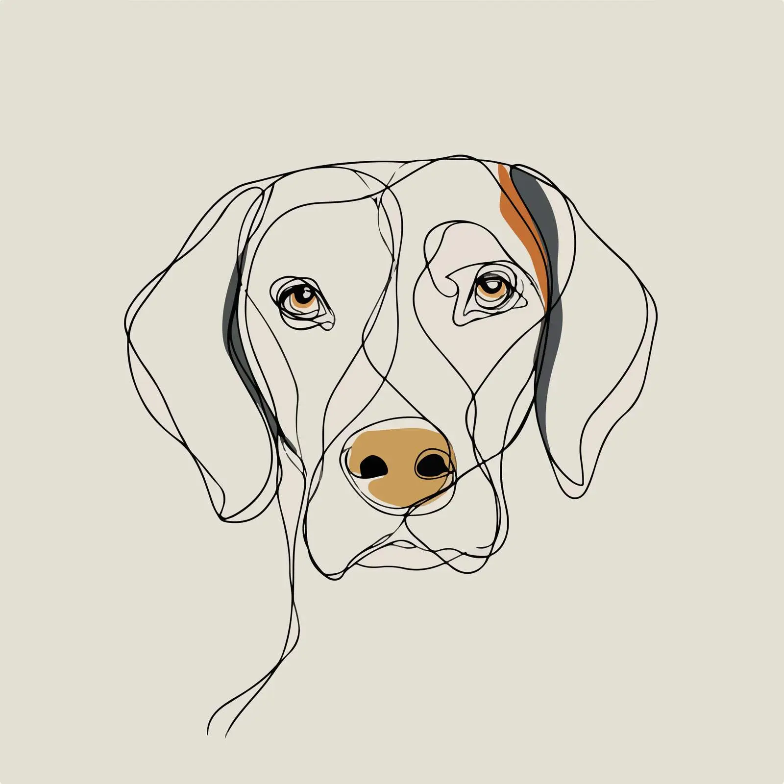 Minimal Dog Face Line Art — free download from Dotvec