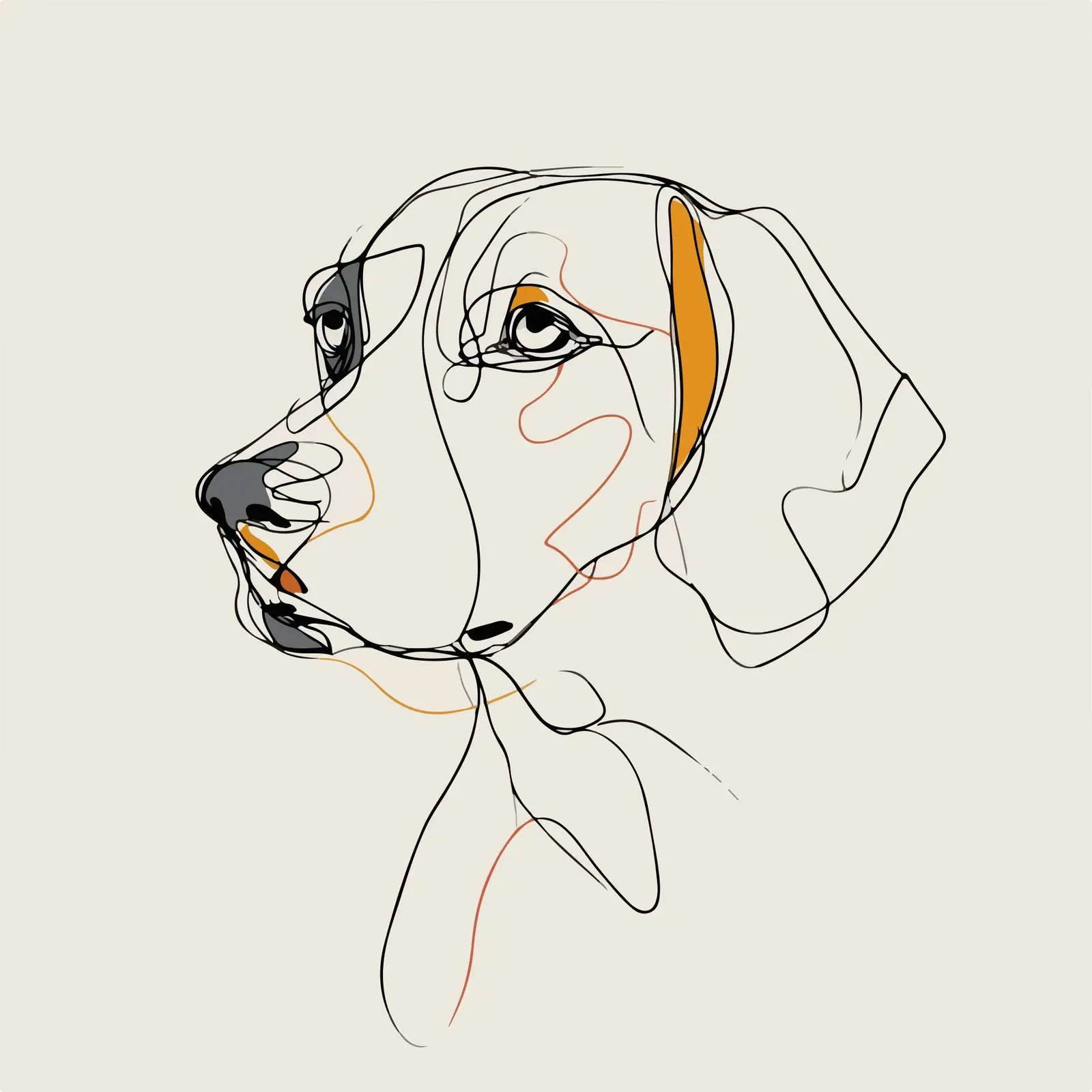 Dog Face Line Art — free download from Dotvec
